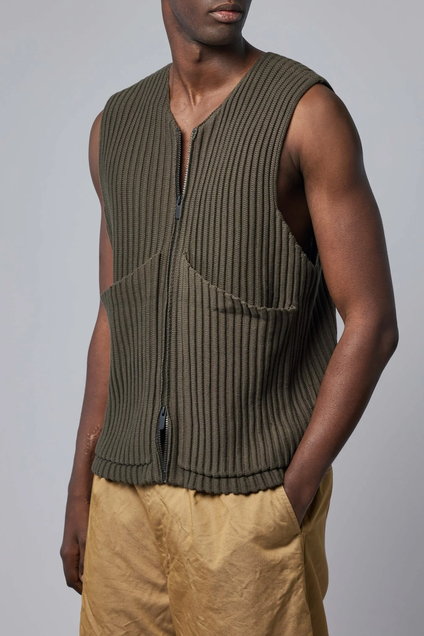 Rib Knit Utility Vest - Image 3