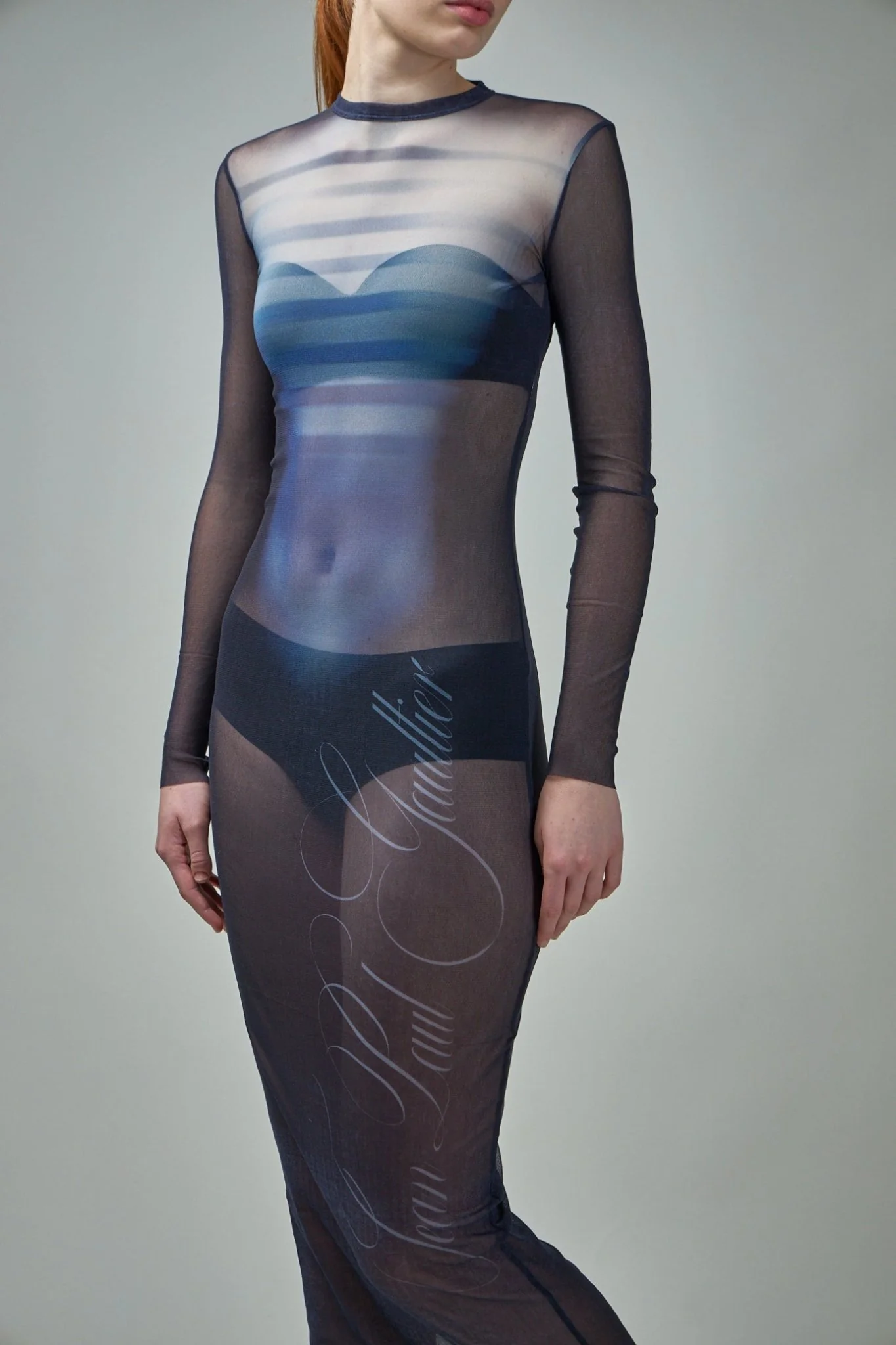 Le Mâle Printed Mesh Long Dress - Image 4