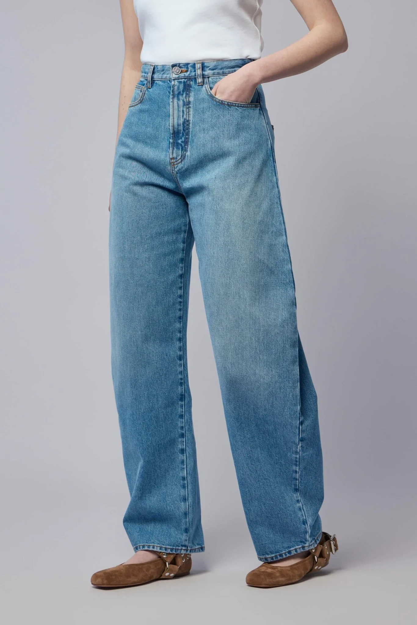 Round Denim Pants - Image 3