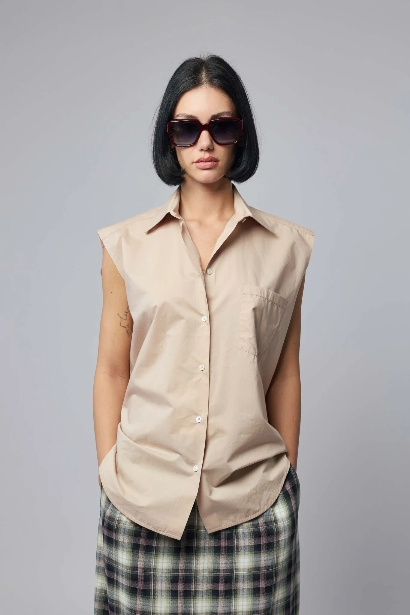 Sleeveless Silk Blouse