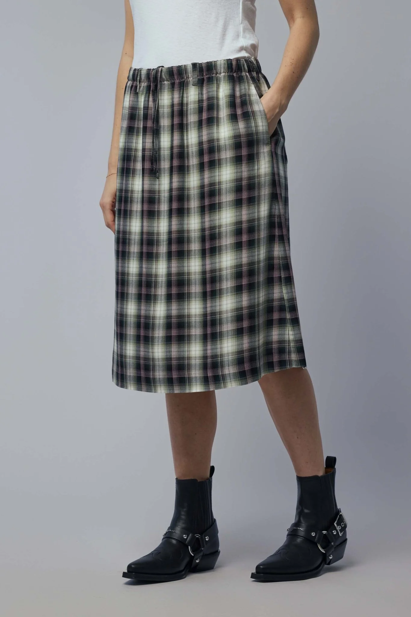 Check Midi Skirt - Image 3