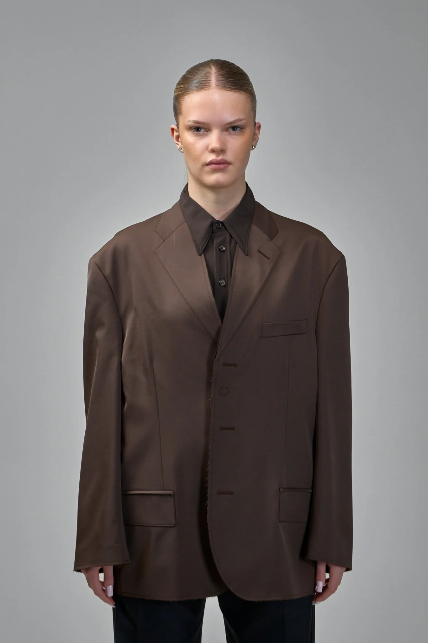 Single-breasted Jacket with Raw-cut Edges - Image 2