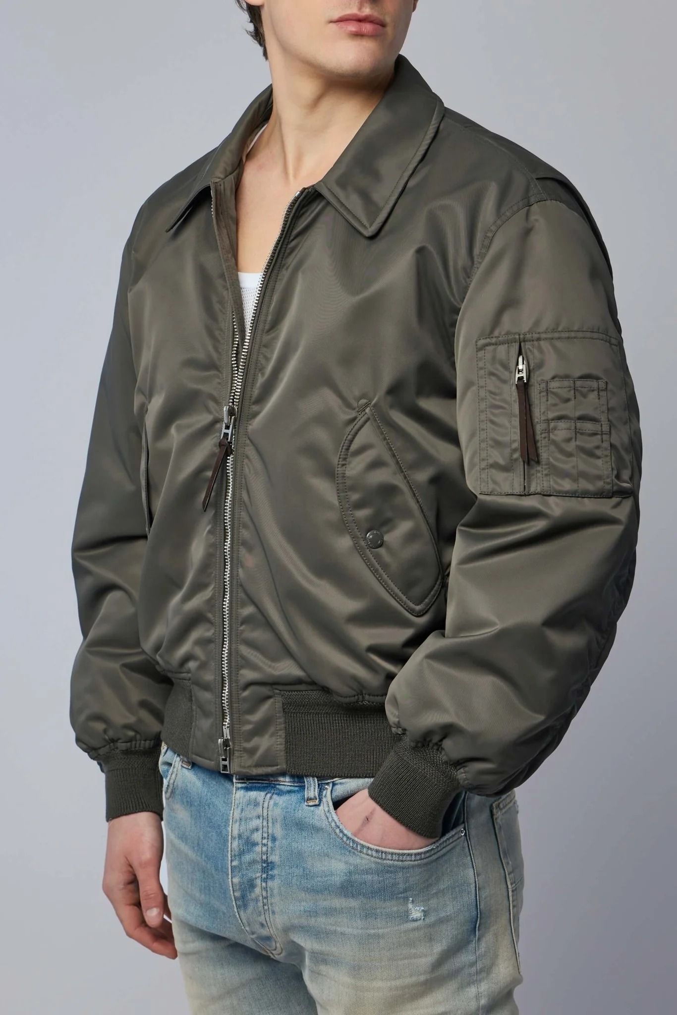 Satin Nylon Flight Bomber - Image 3