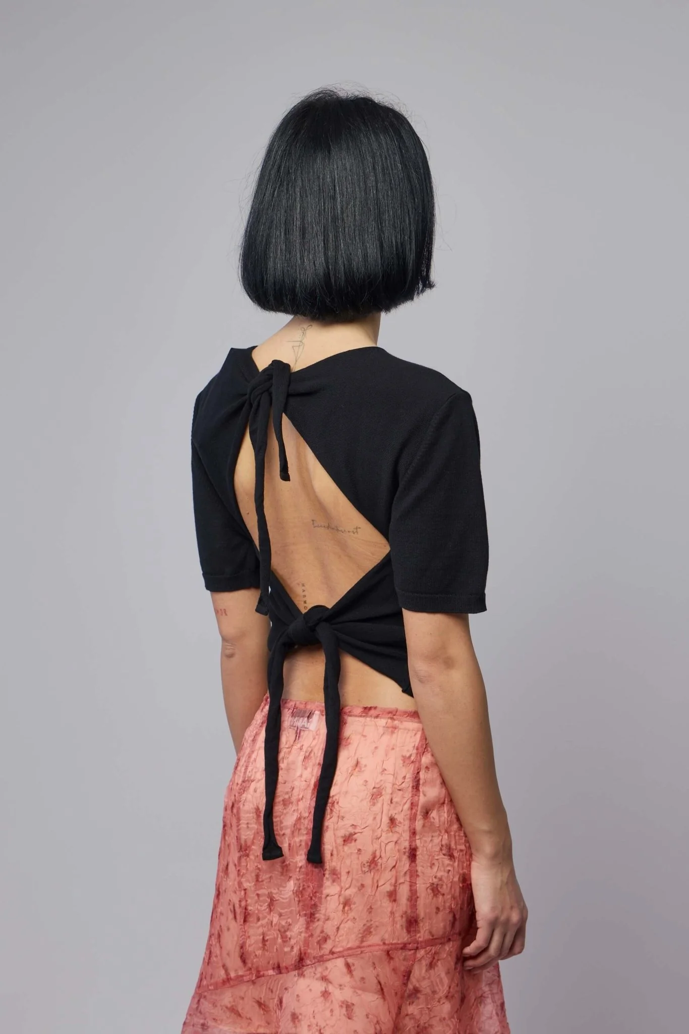 Sheer Cotton Back Tie Top - Image 5