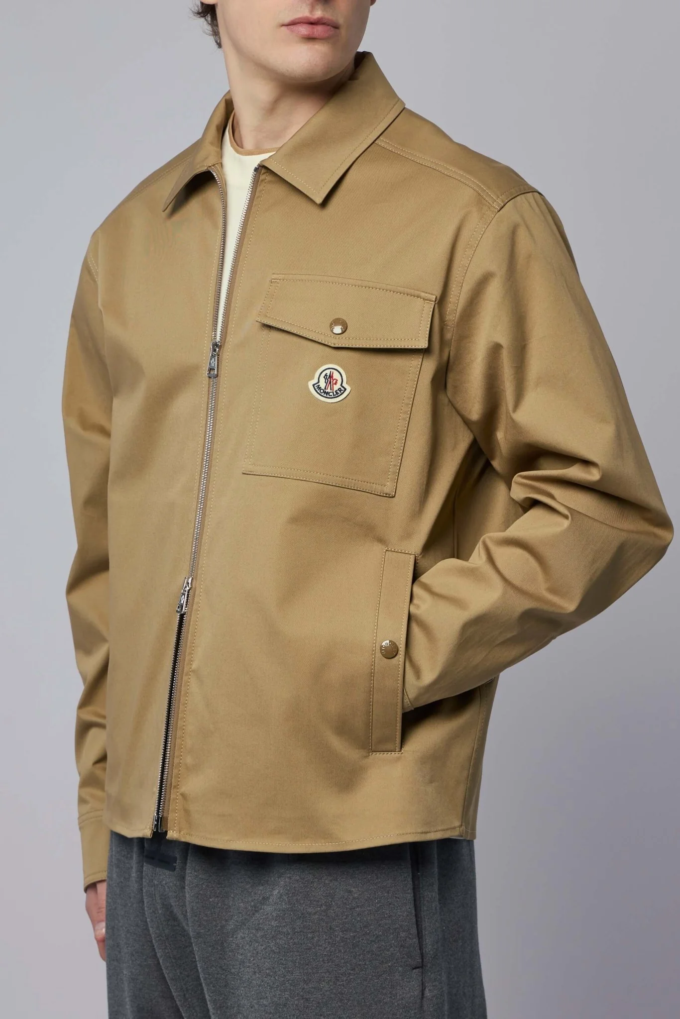Cotton Blend Gabardine Shirt Jacket - Image 3