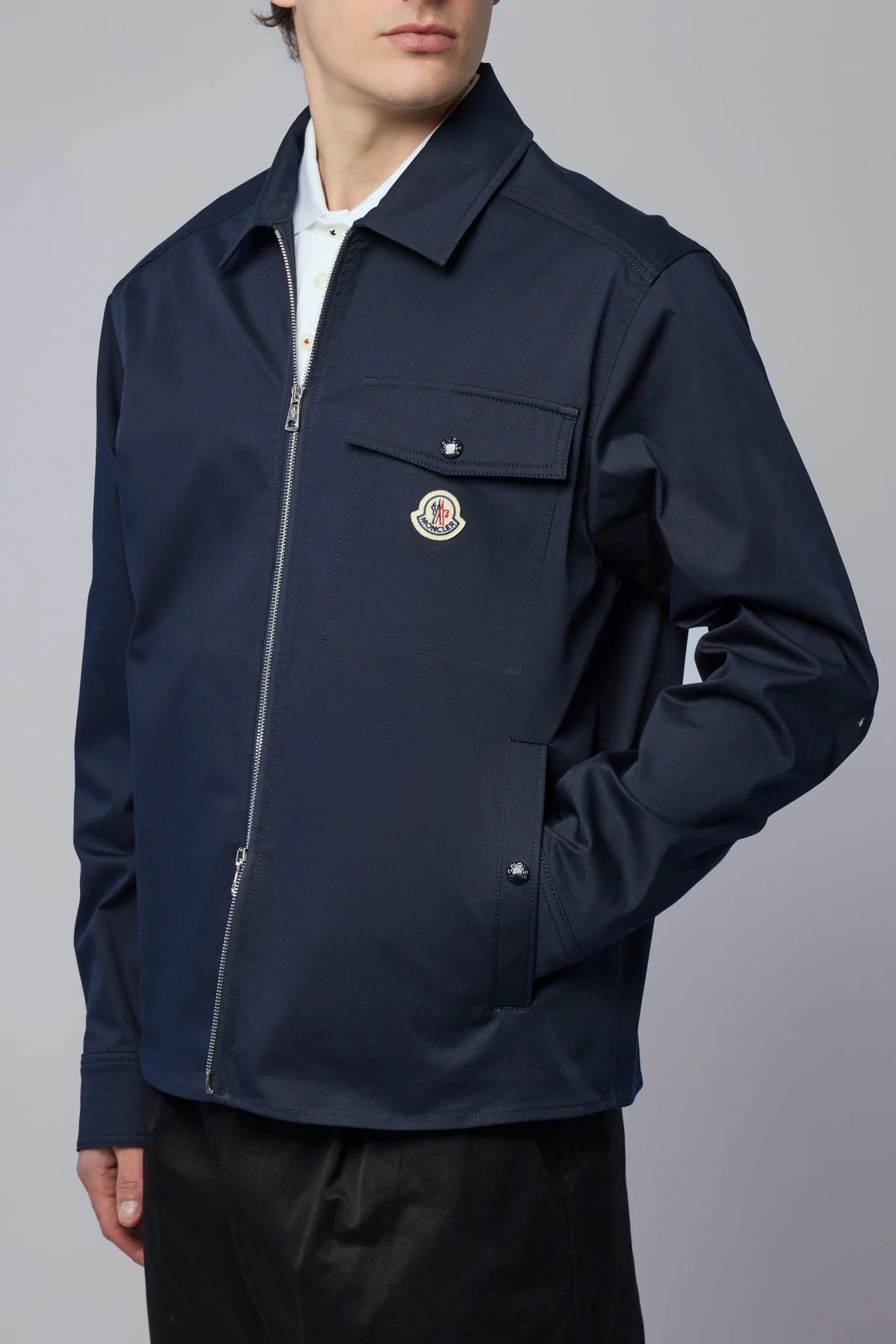 Cotton Blend Gabardine Shirt Jacket - Image 3