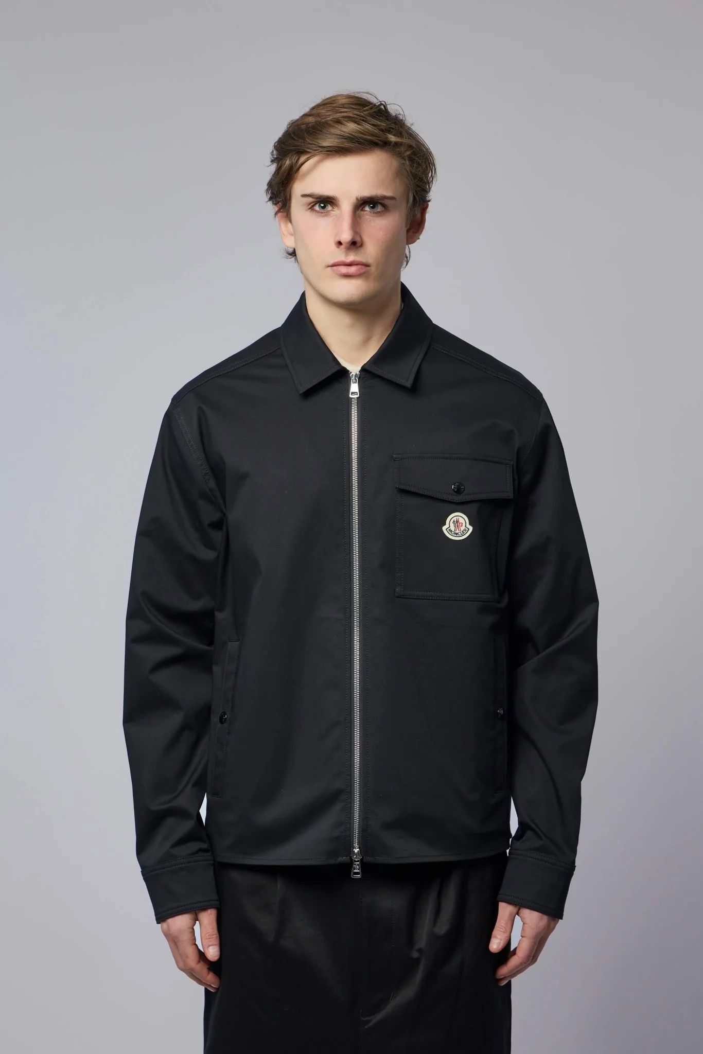 Cotton Blend Gabardine Shirt Jacket - Image 2