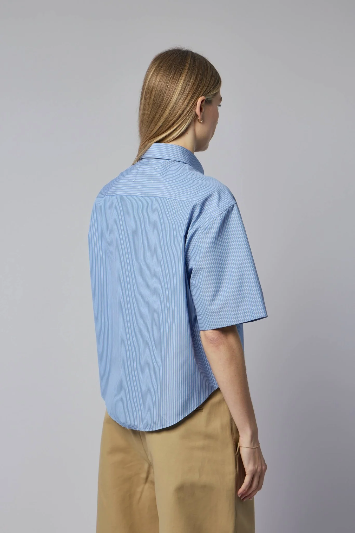 Short-sleeved Pinstripe Shirt - Image 4