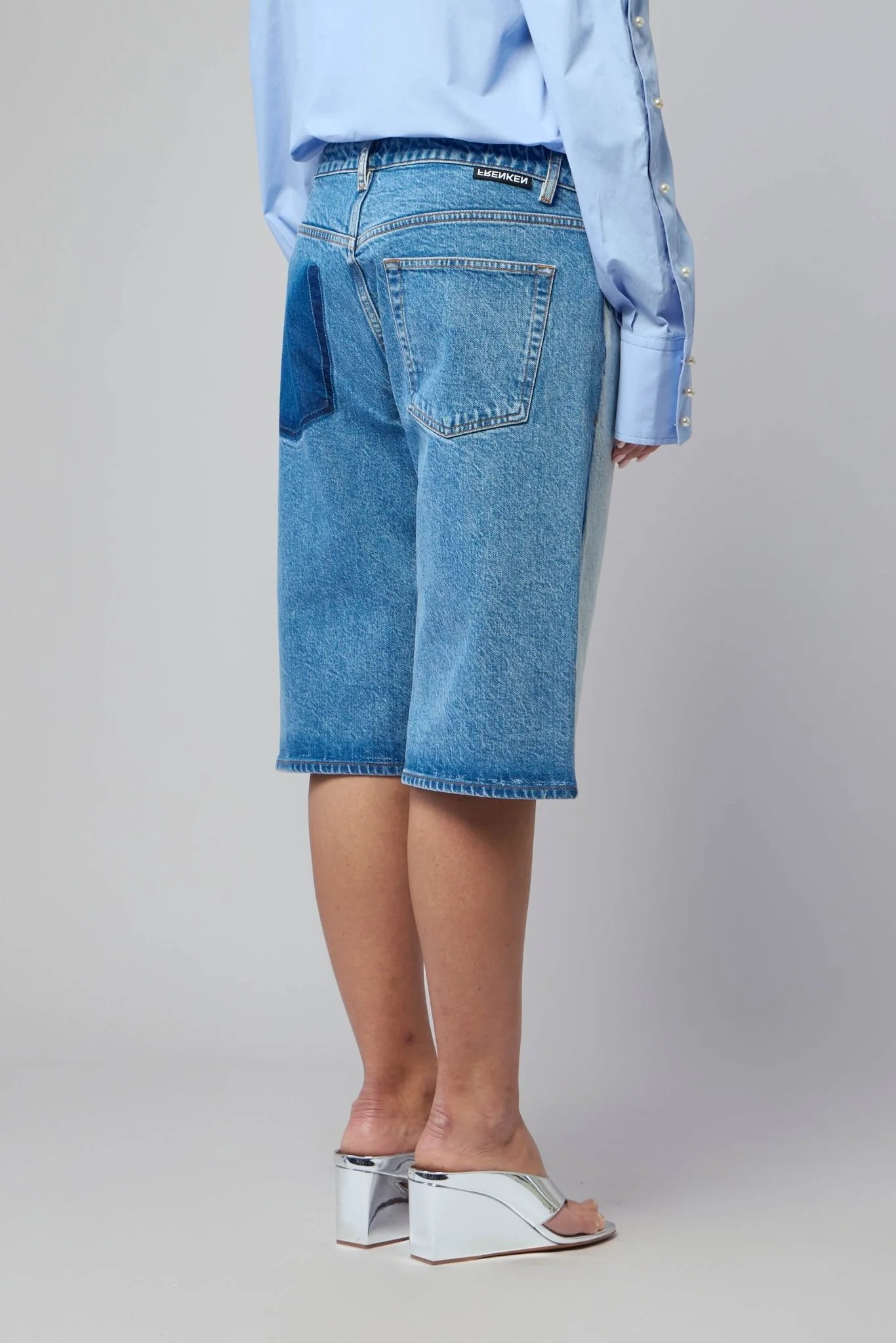 Short Two Color Blue Denim - Image 5