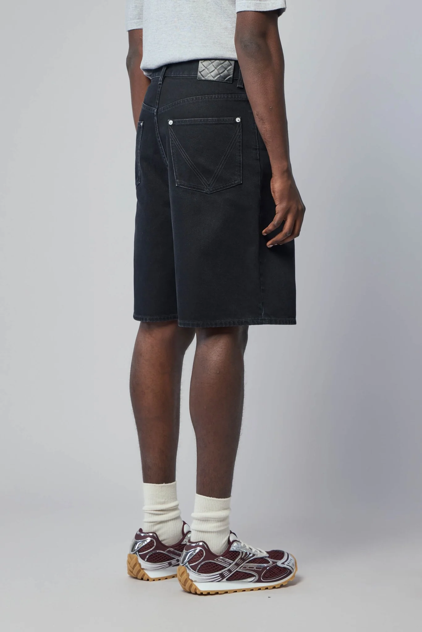 Faded Black Denim Shorts - Image 5