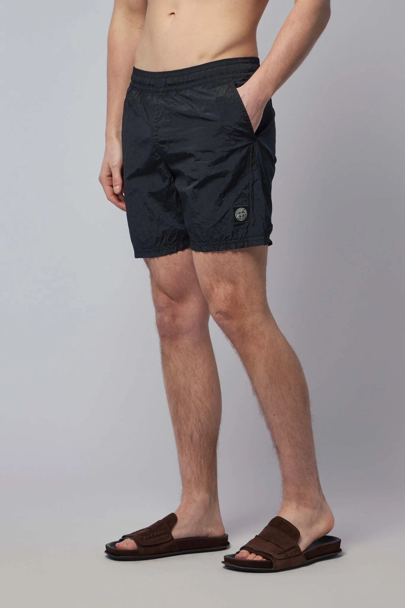 Regular Fit Mid-length Swim Shorts with Pockets - Image 3