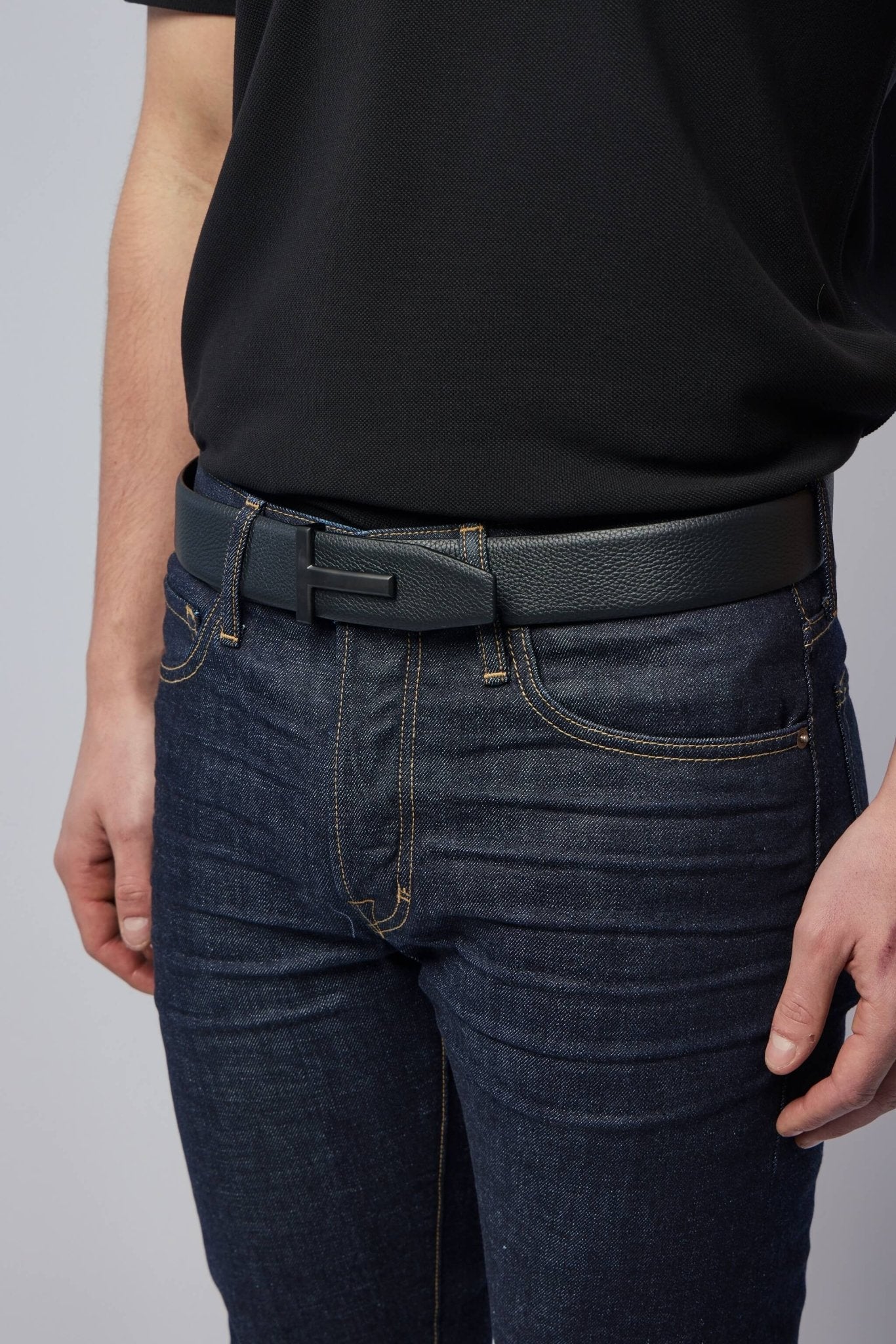 Grain Leather T Icon Belt - Image 4