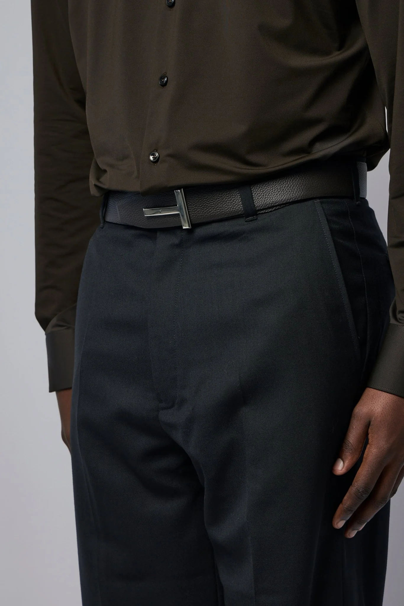 Grain Leather T Icon Belt - Image 4