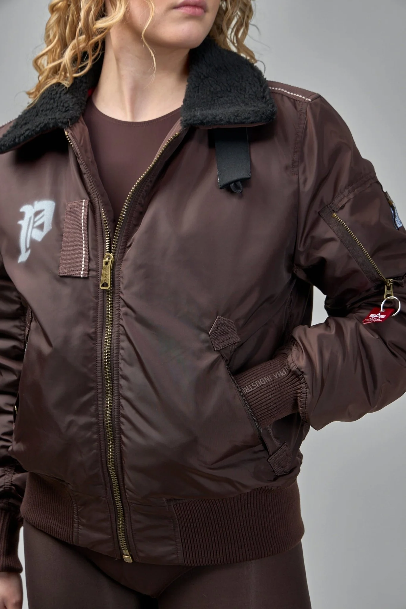 Black Nylon Reversible Bomber Jacket - Image 12