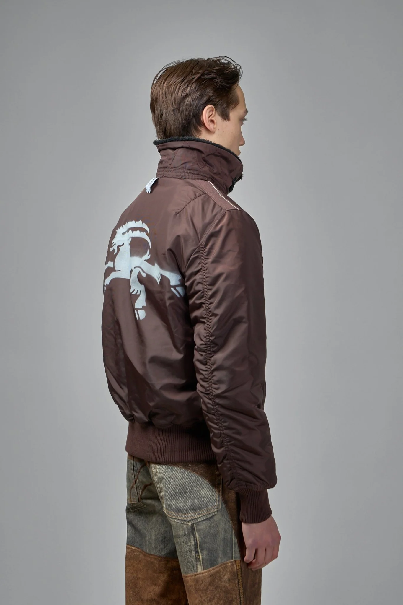 Black Nylon Reversible Bomber Jacket - Image 3