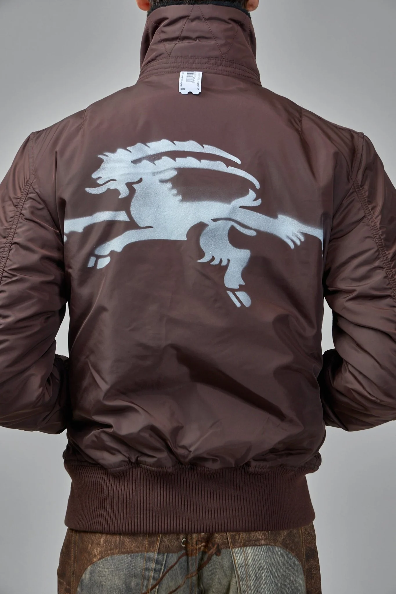 Black Nylon Reversible Bomber Jacket - Image 4