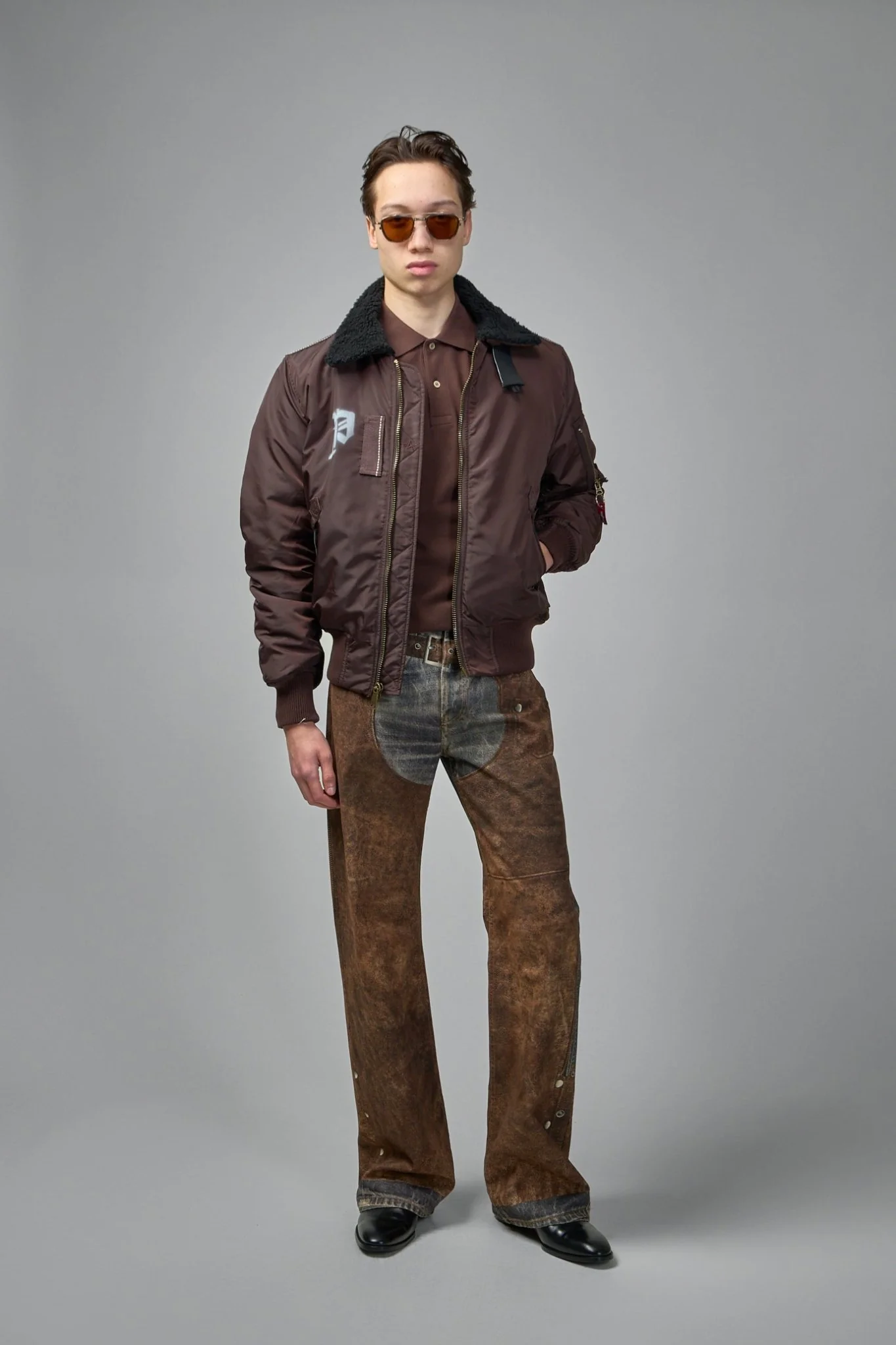 Black Nylon Reversible Bomber Jacket - Image 8