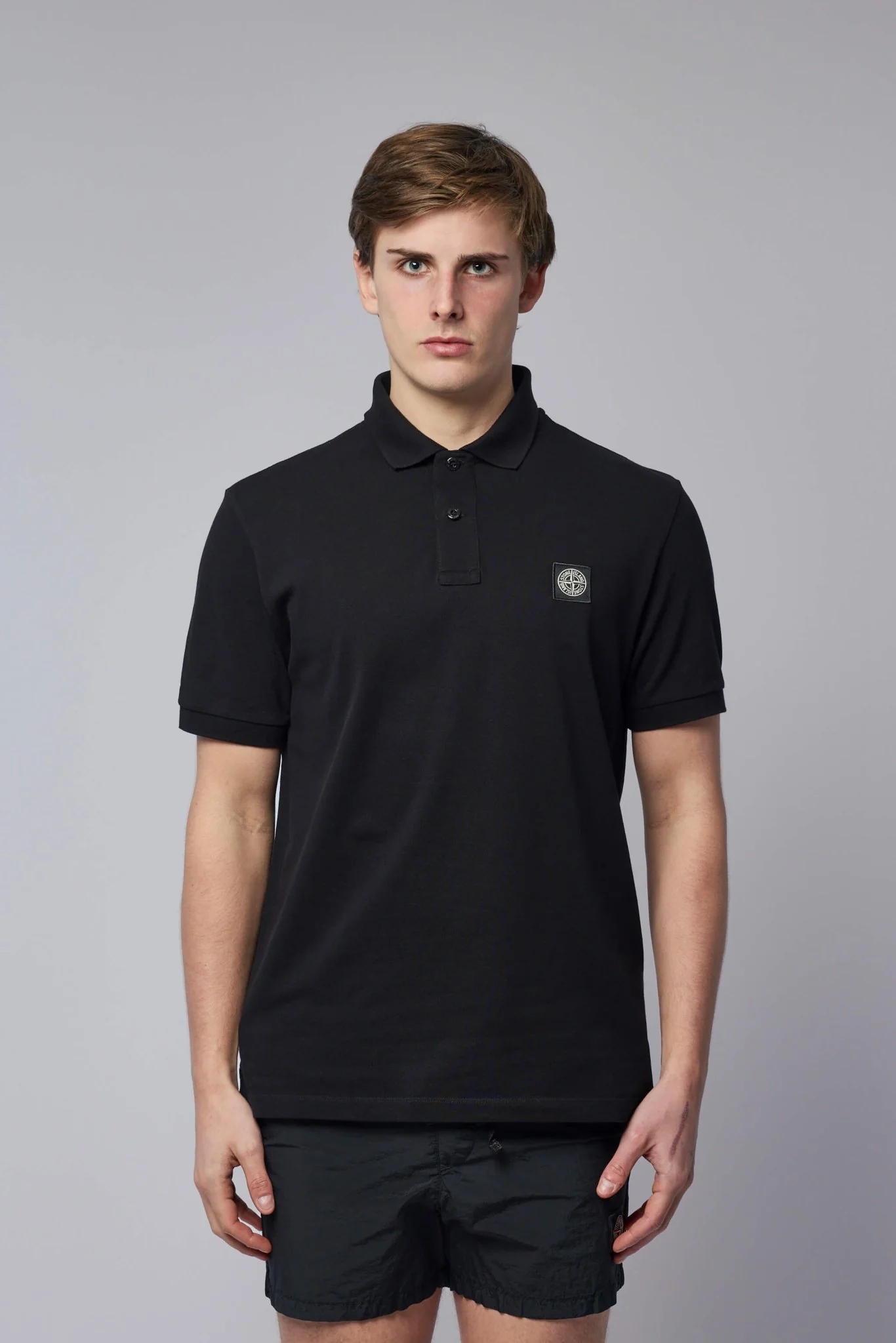 Slim Fit Short-sleeve Polo with Compass Patch - Image 2