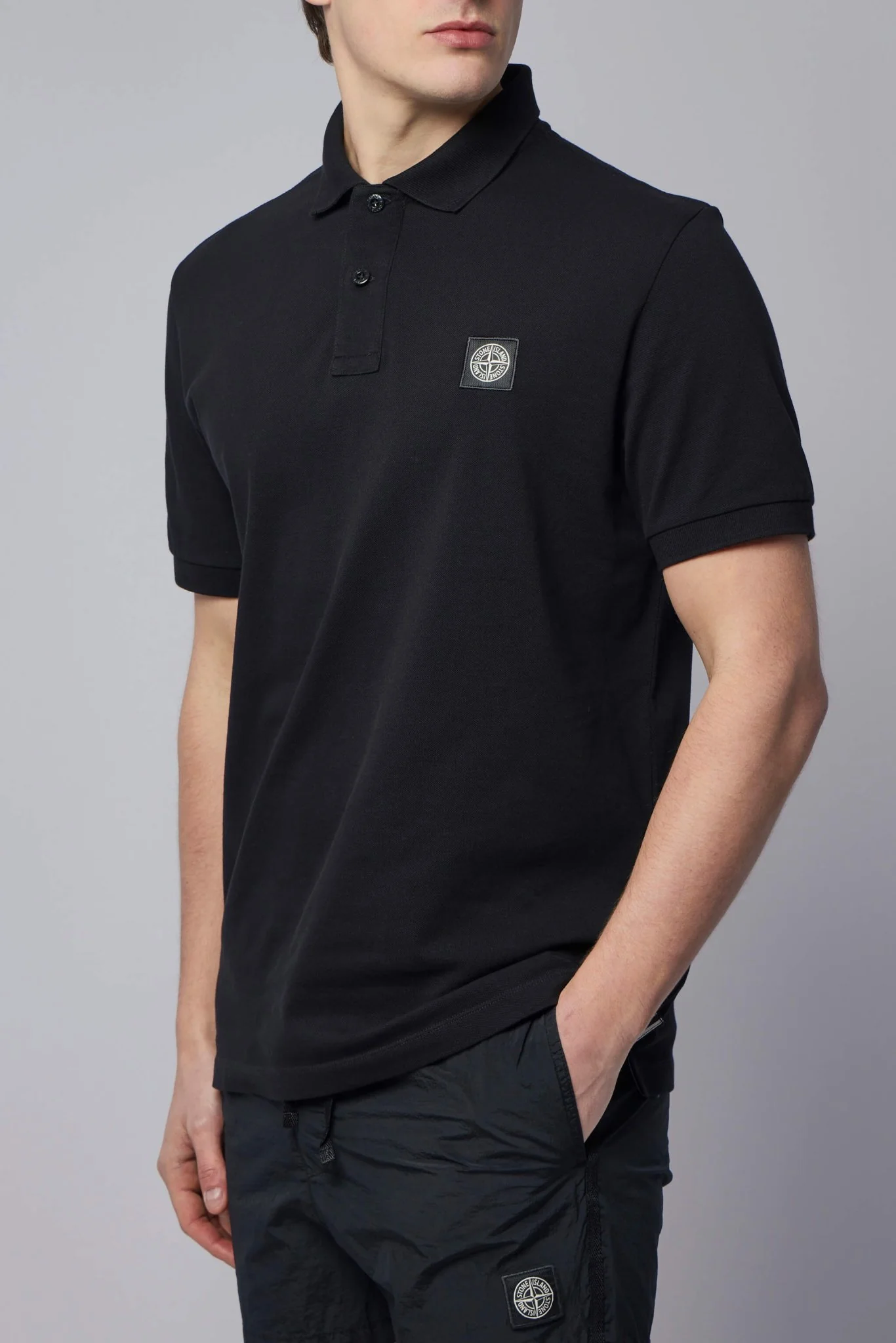 Slim Fit Short-sleeve Polo with Compass Patch - Image 3