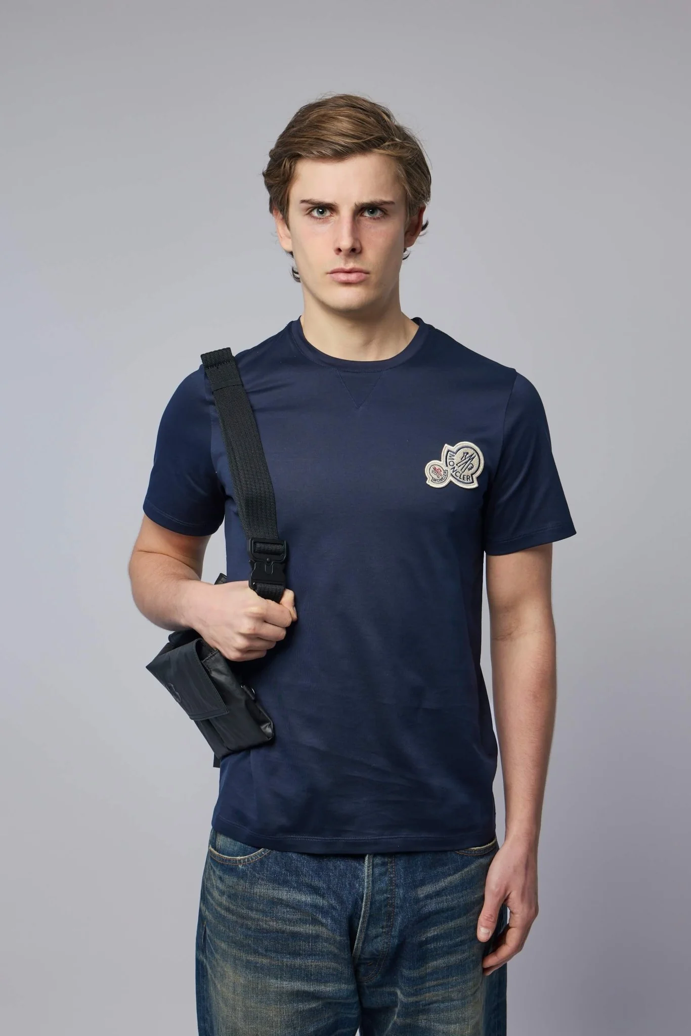 Double Logo Patch Cotton T-shirt