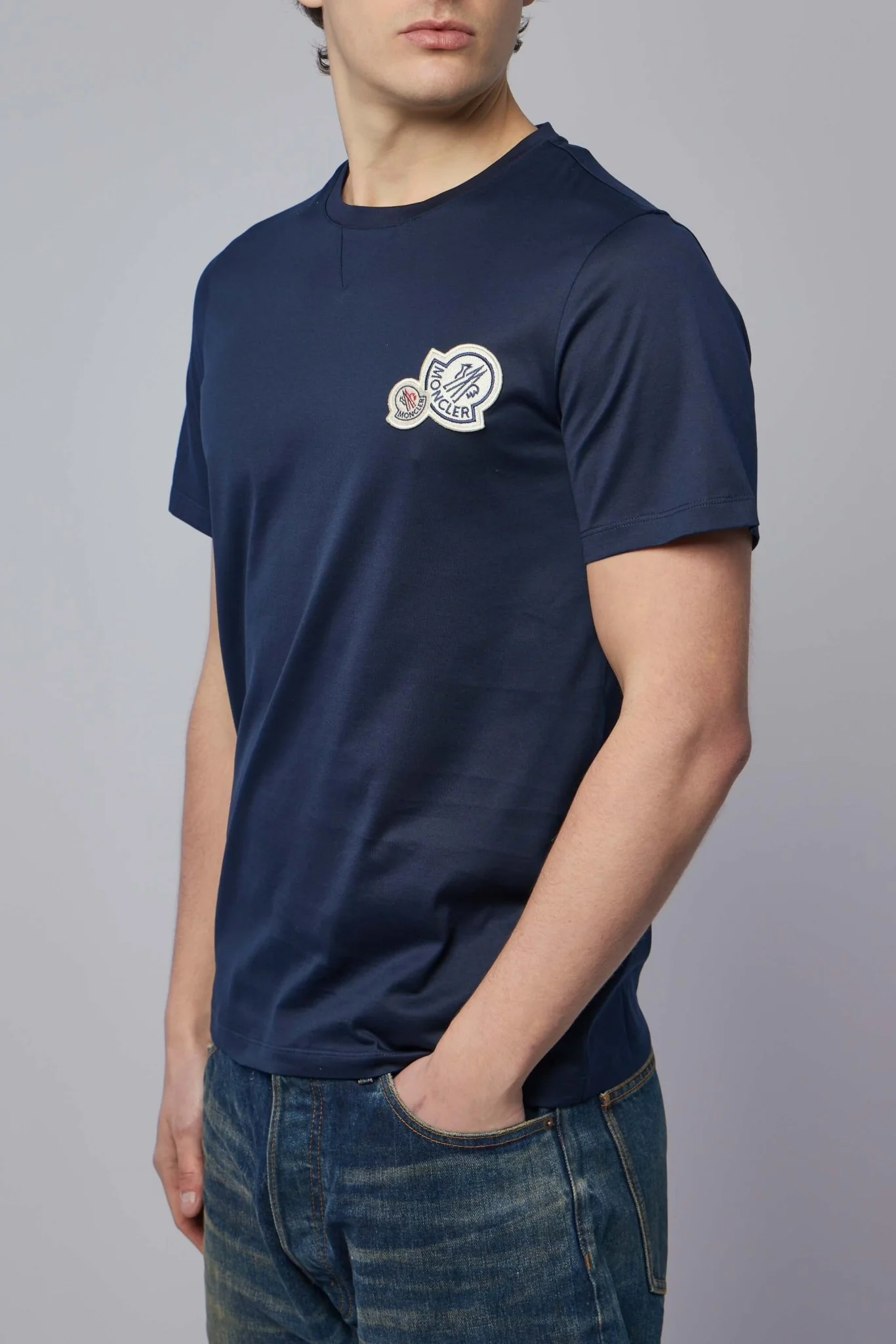 Double Logo Patch Cotton T-shirt - Image 3