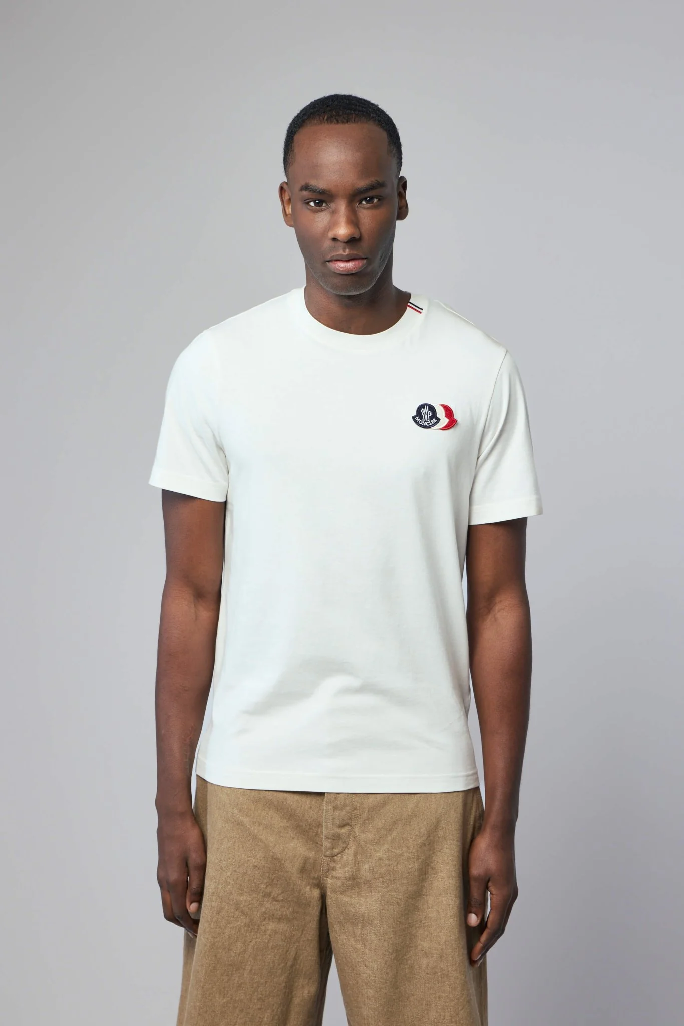 Embroidered Tricolor Logo Cotton T-shirt - Image 2