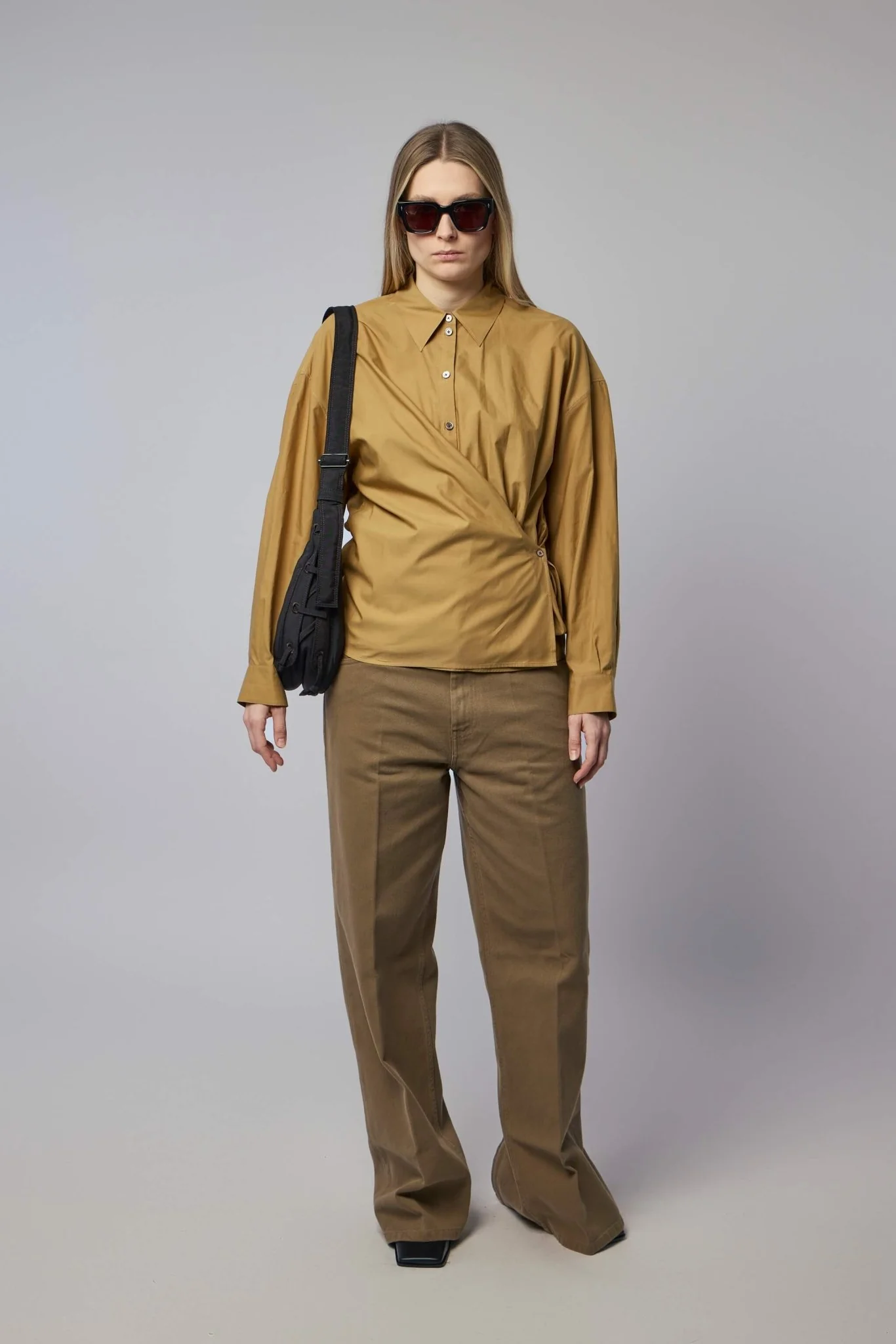 Straight Collar Twisted Shirt Women - Image 7
