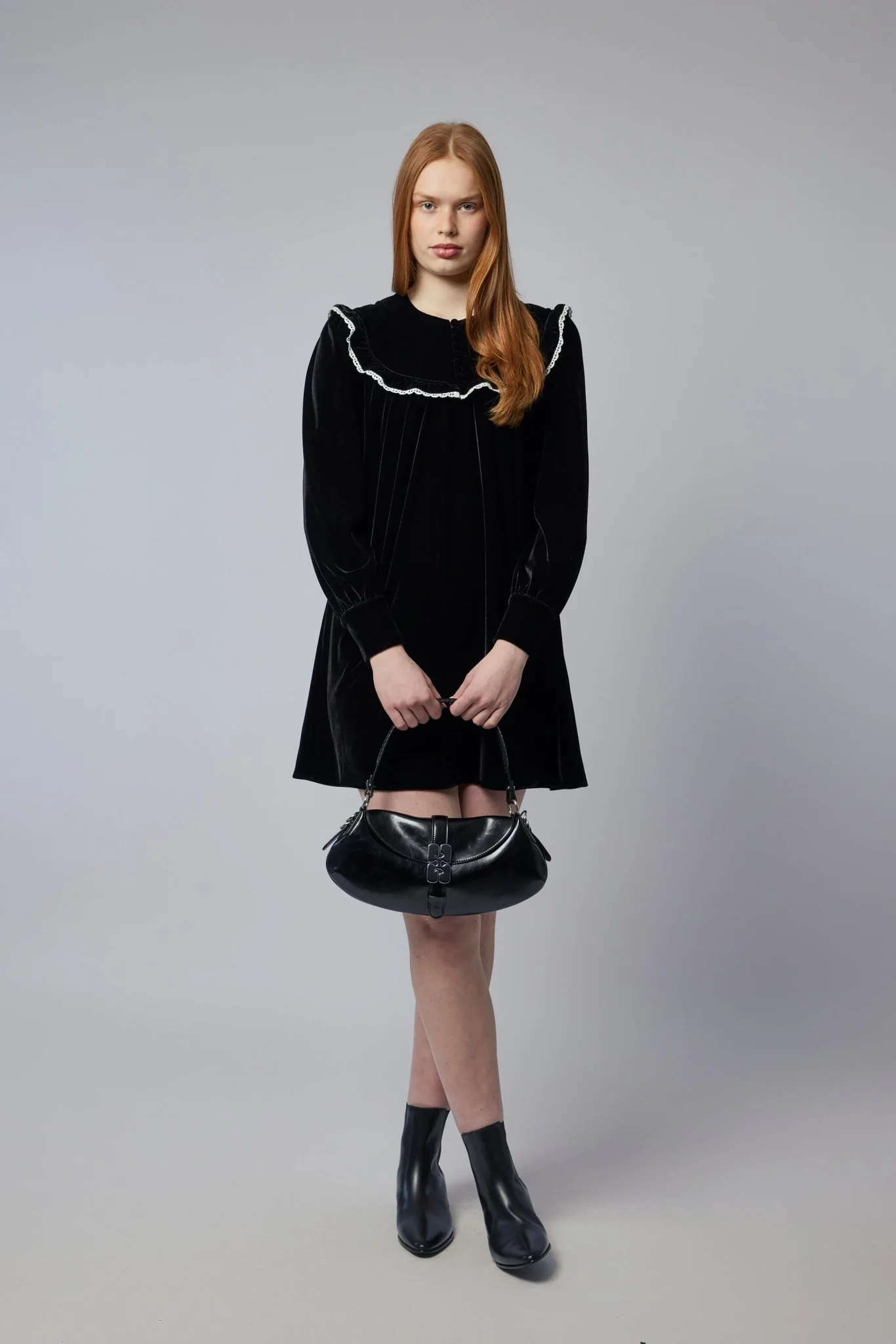 Ruffled Collar Mini Dress