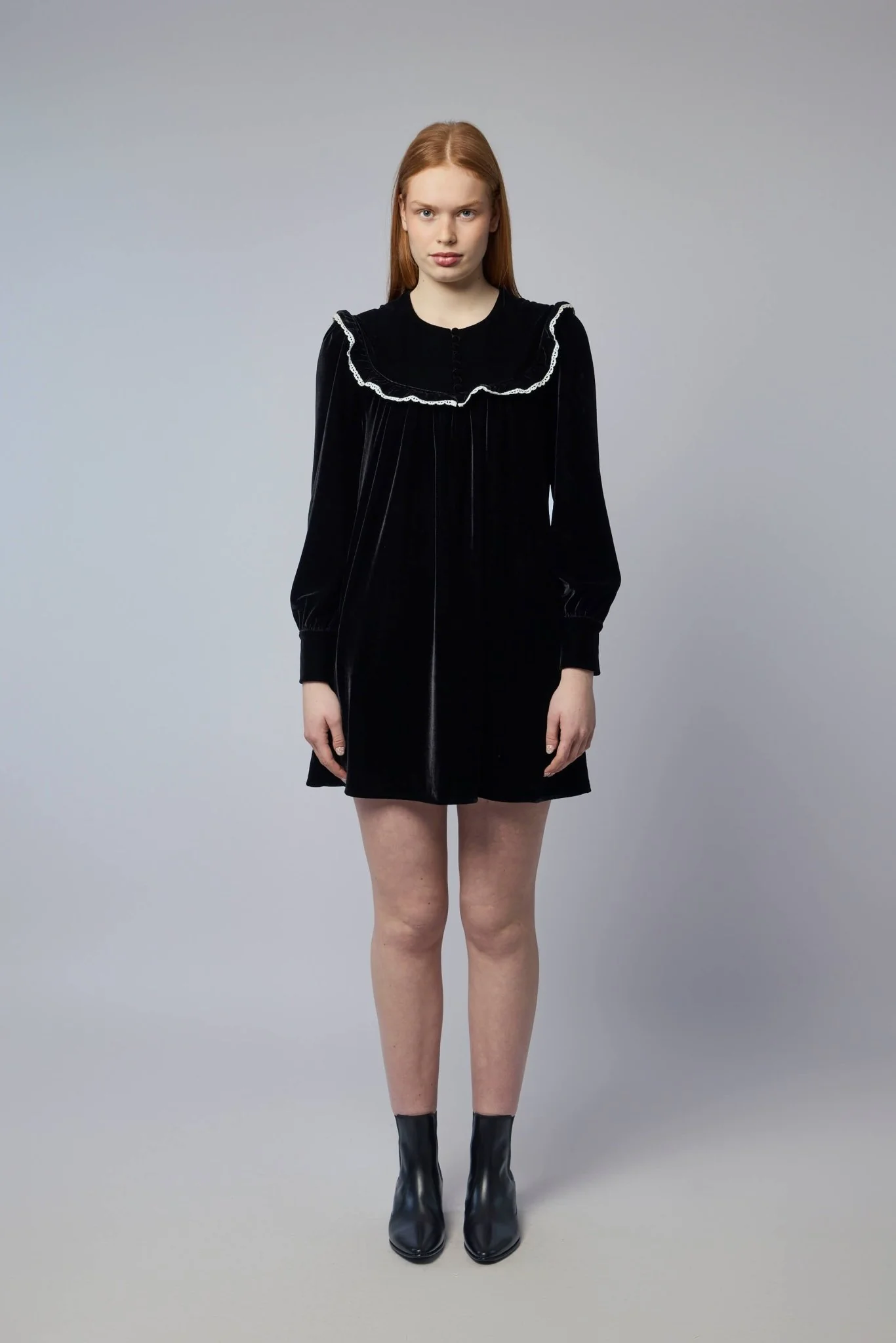 Ruffled Collar Mini Dress - Image 2