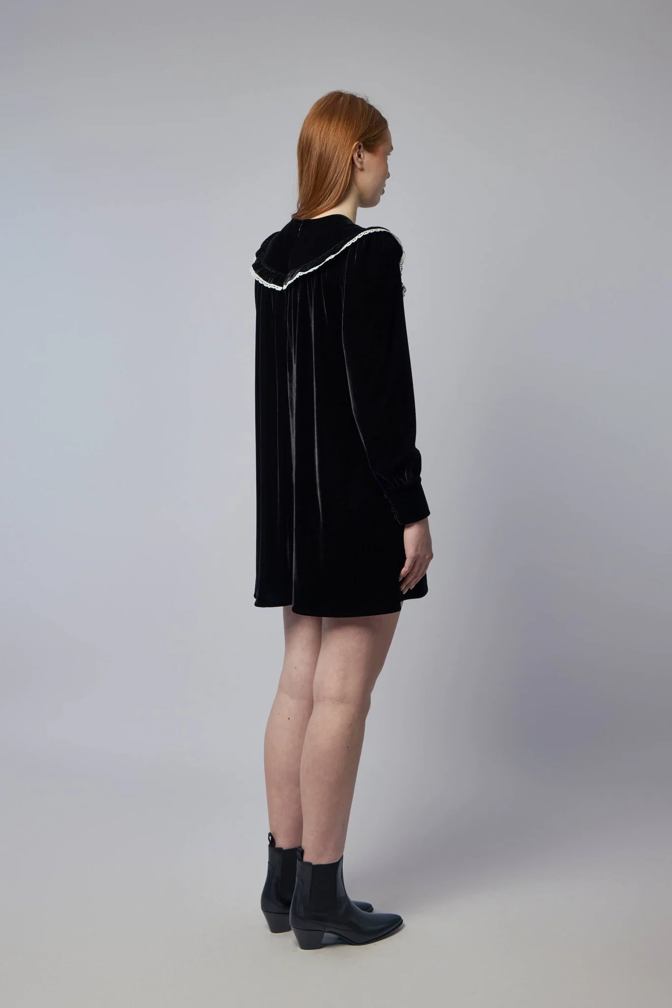 Ruffled Collar Mini Dress - Image 6