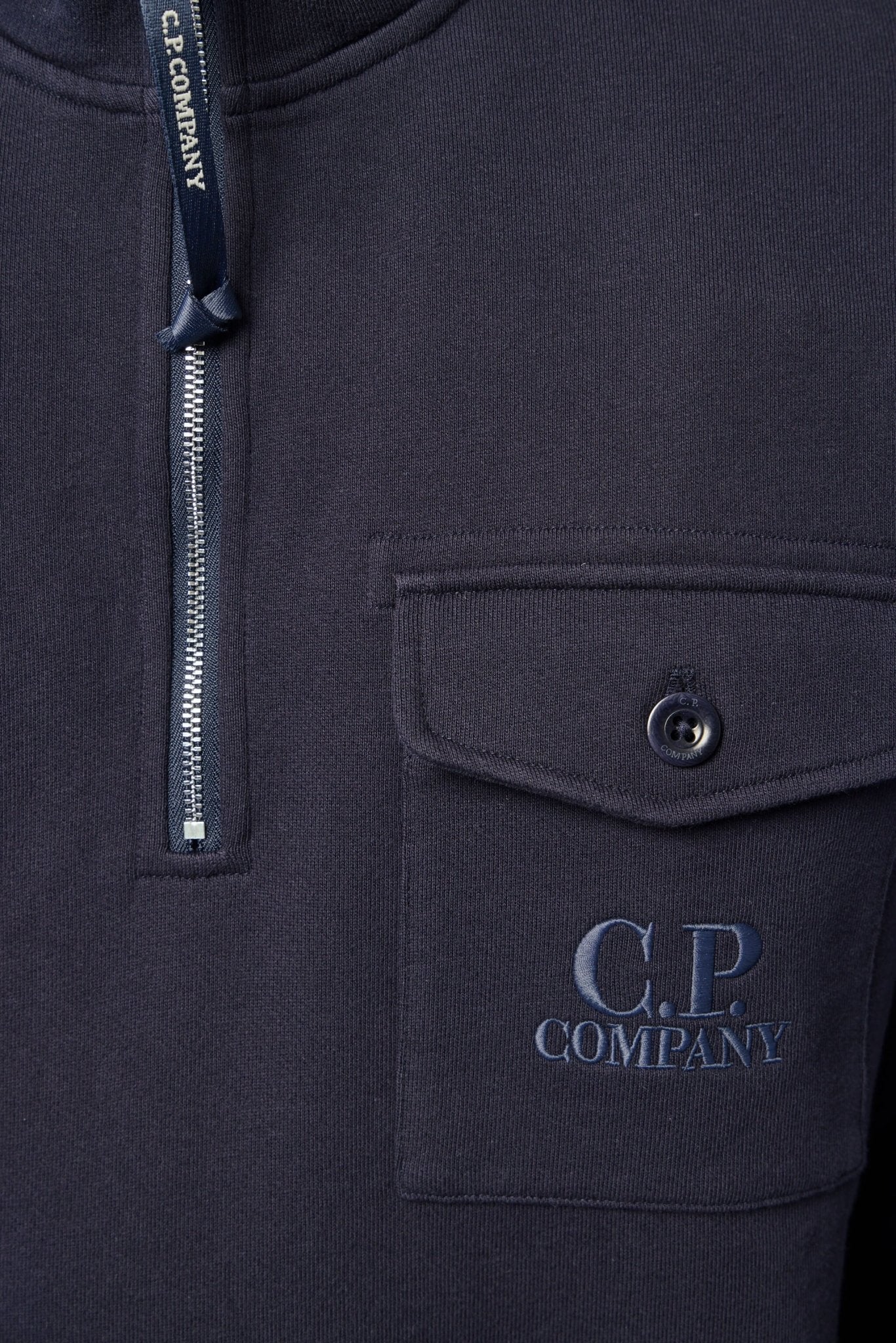 Diagonal Raised Fleece Half Zip Sweatshirt - Image 4