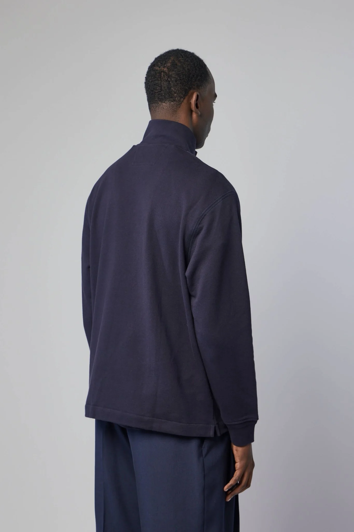 Diagonal Raised Fleece Half Zip Sweatshirt - Image 5