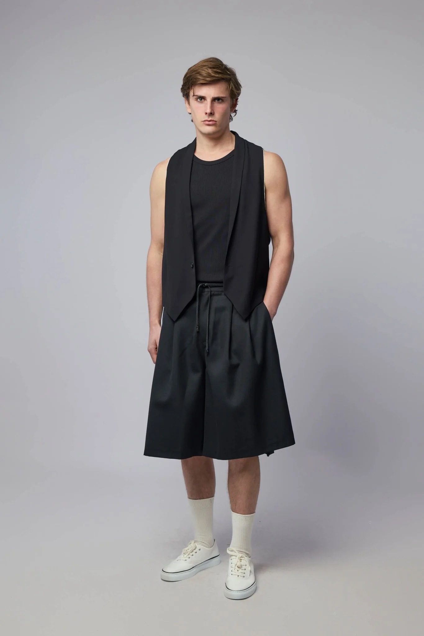 Classic Tank Top with Asymmetric Shoulders - Image 6