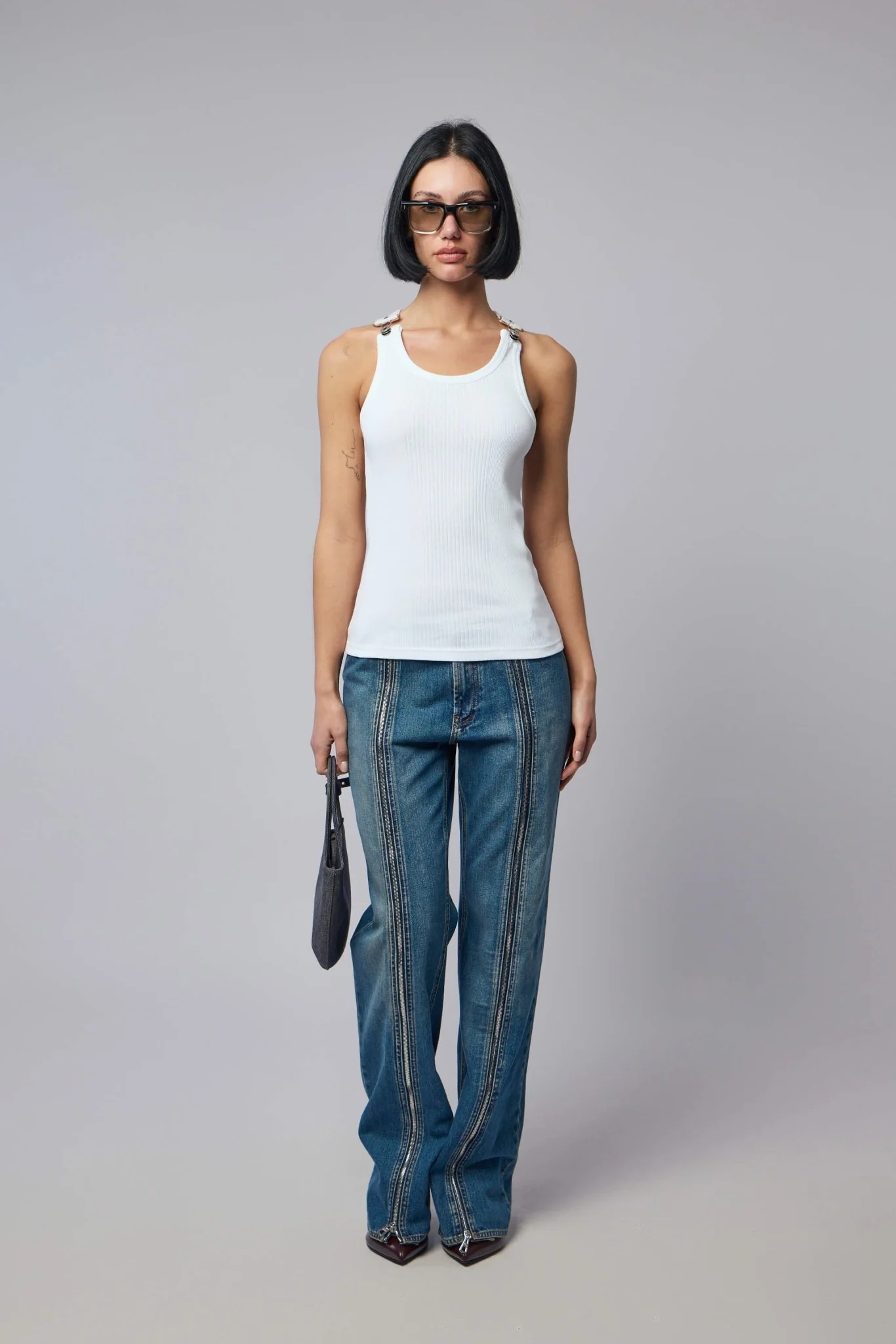Overall Buckles Ribbed Tank Top - Image 6