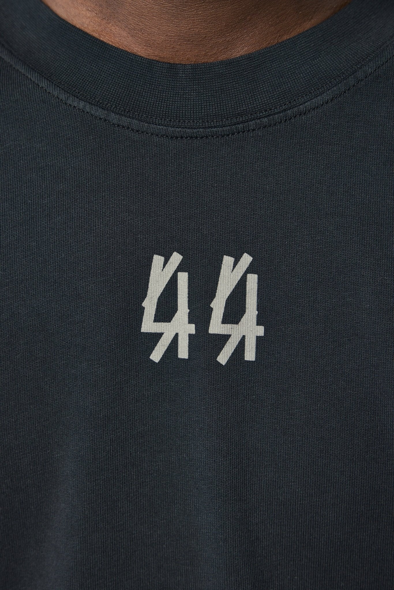 Tee Jersey Faded Black + 44 Stamp Dirty White - Image 3