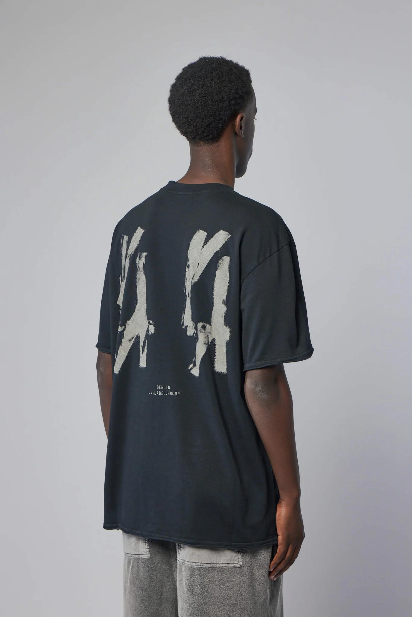 Tee Jersey Faded Black + 44 Stamp Dirty White - Image 4