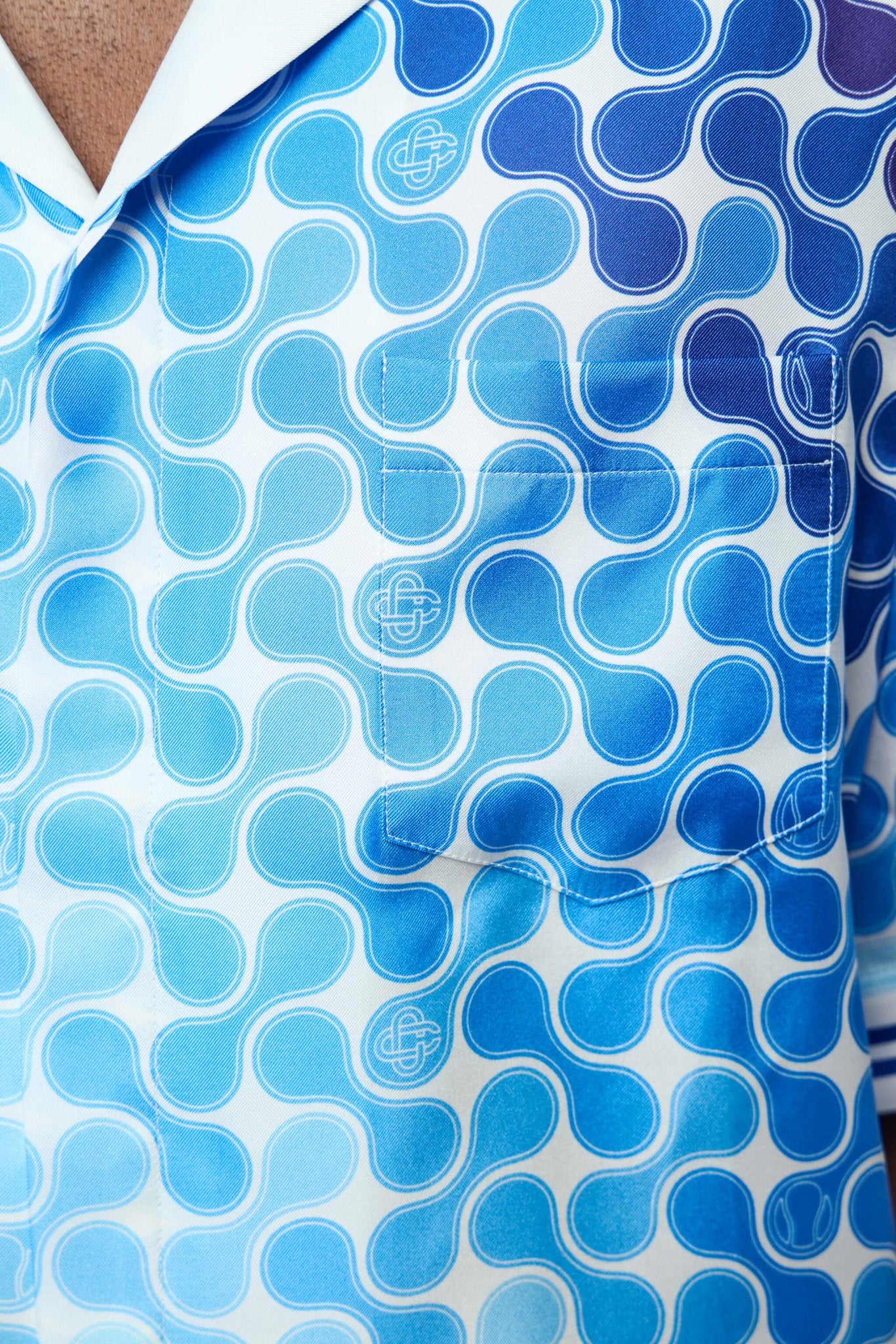 Tennis Tile Short Sleeve Silk Shirt - Image 4