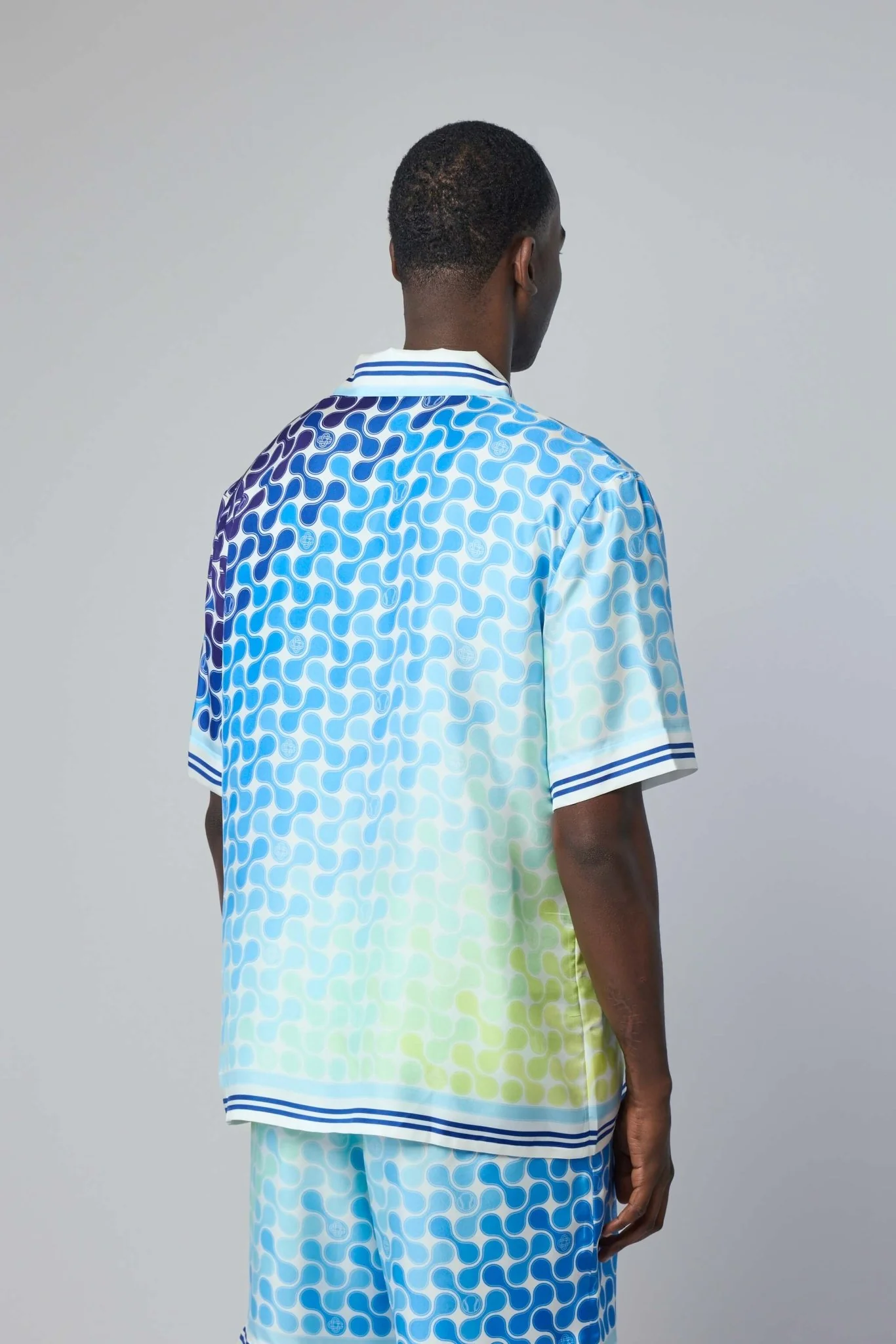 Tennis Tile Short Sleeve Silk Shirt - Image 5