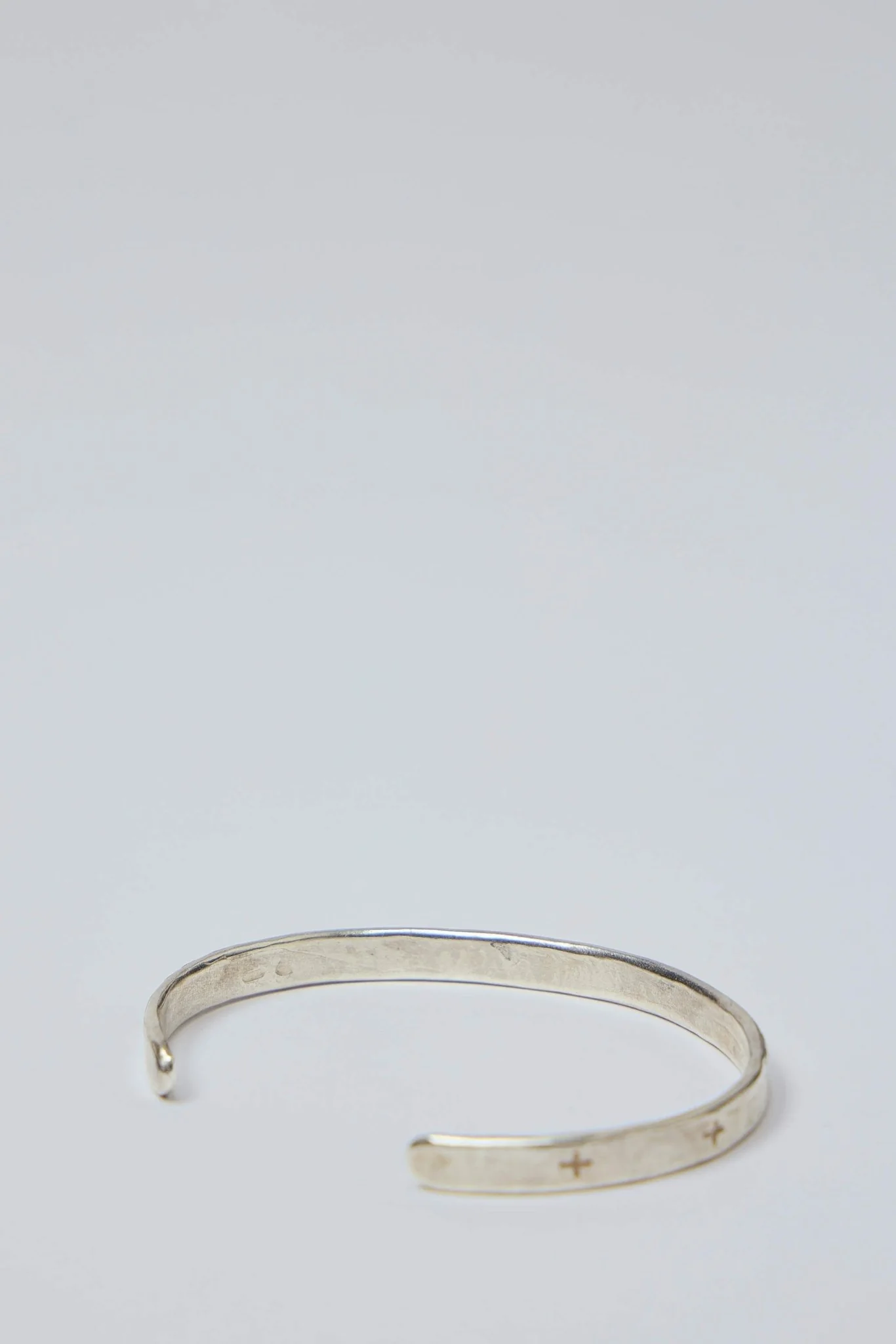 Thin Cross Carved Silver Bracelet - Image 3