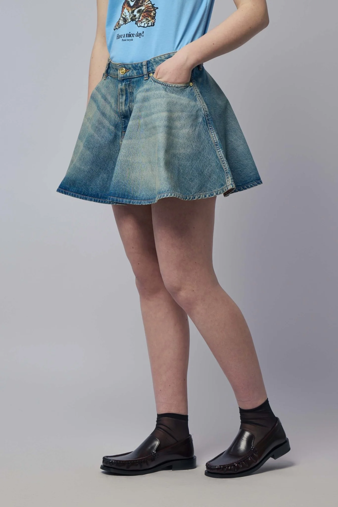 Tint Rigid Denim Skirt - Image 3