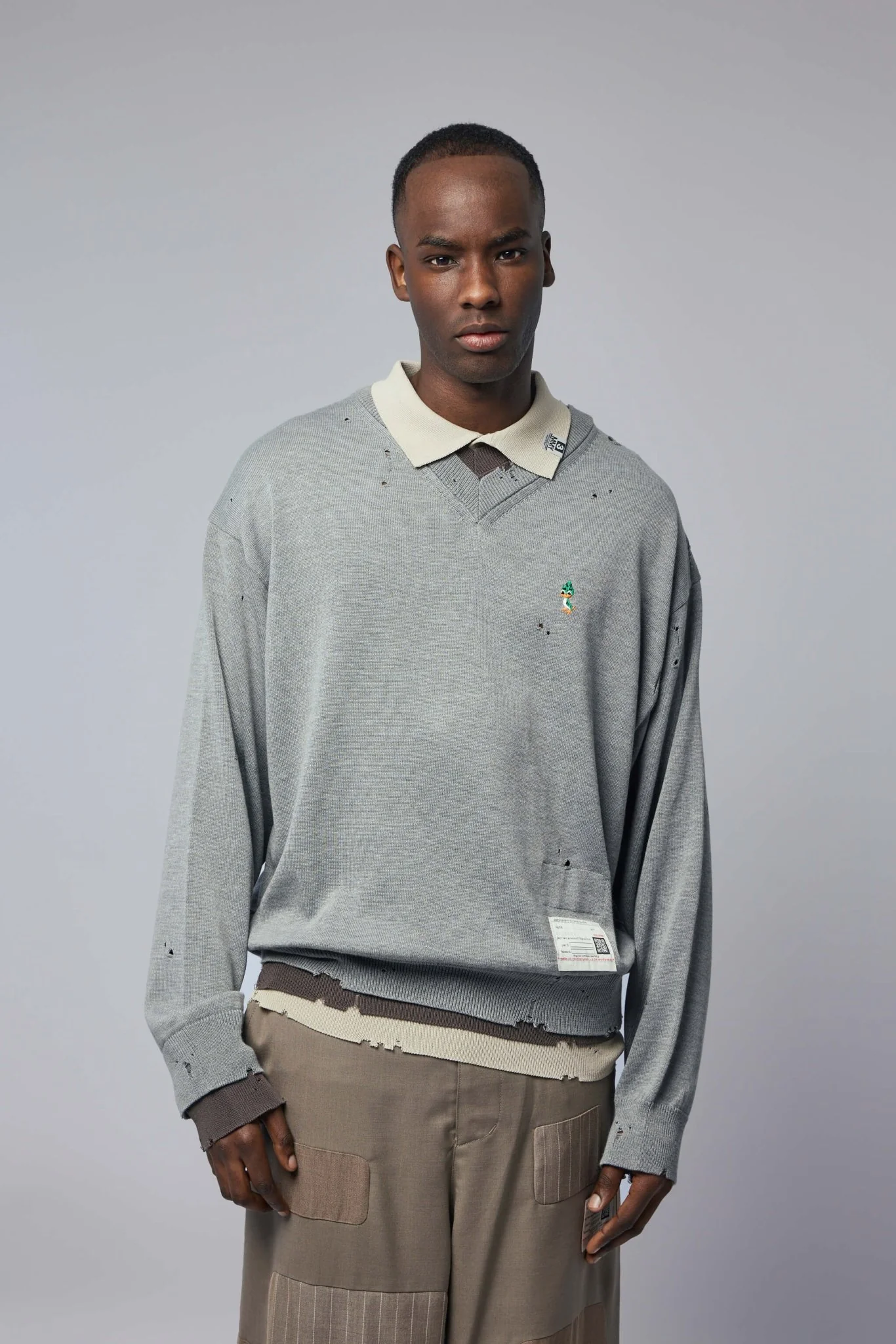 Triple Layered Knit Pullover