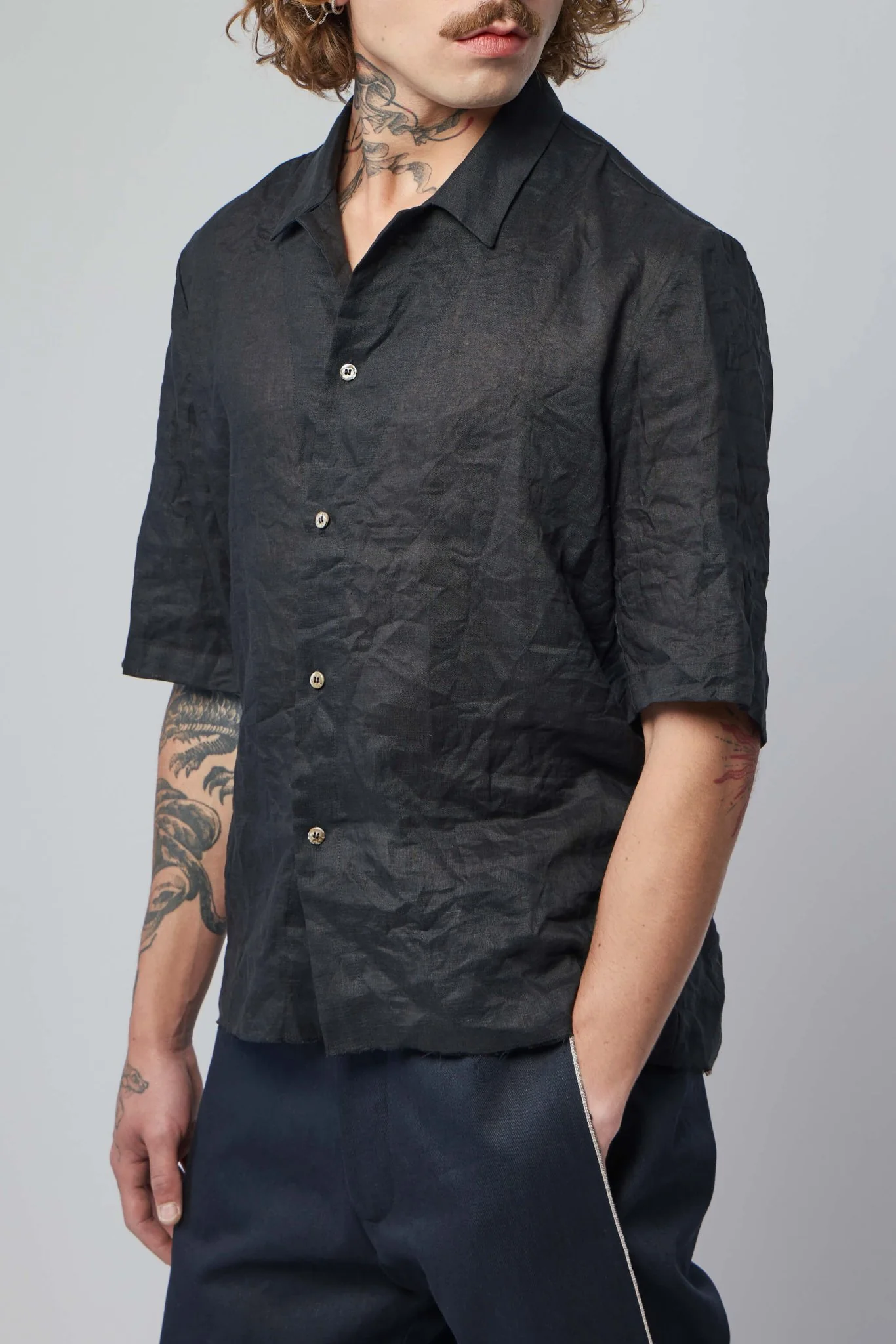 Unisex Fitted Short Sleeve Shirt - Image 3