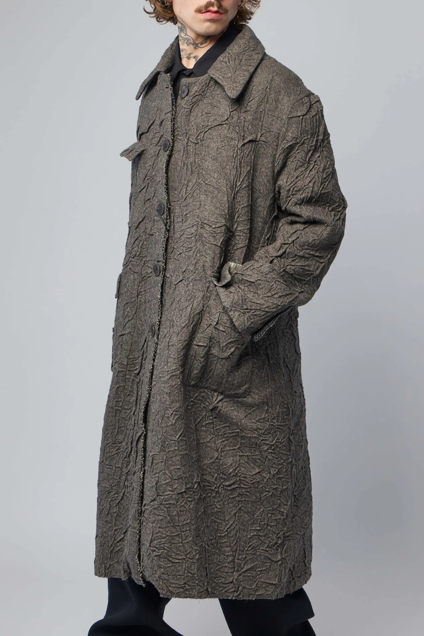 Unisex Oversize Detachable Hood Reversible Coat - Image 3