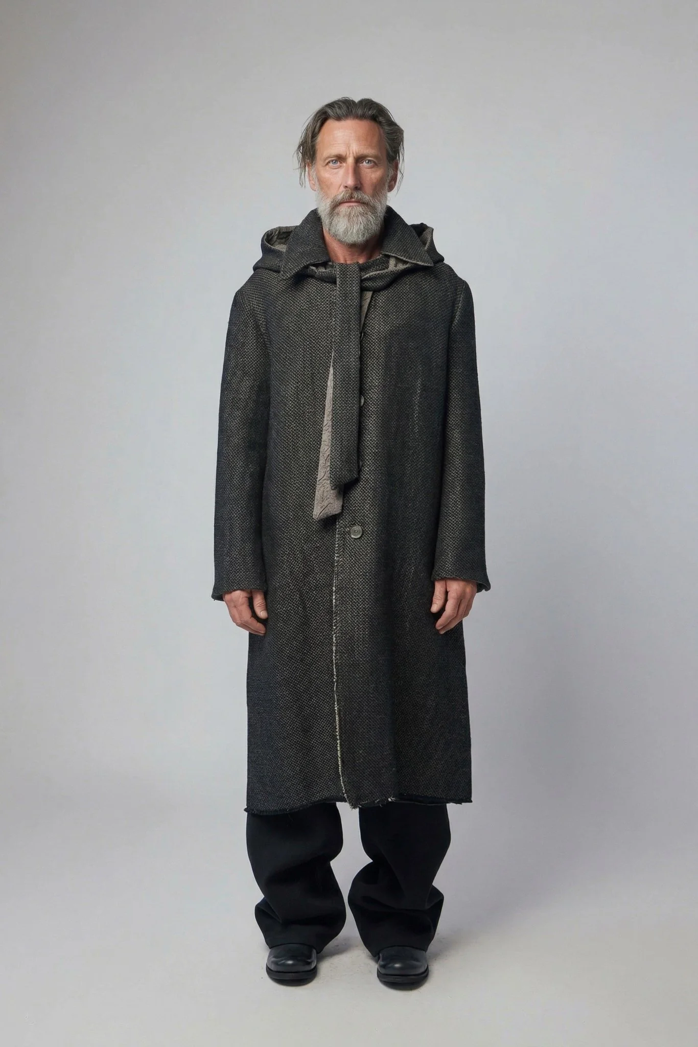 Unisex Oversize Detachable Hood Reversible Coat - Image 8