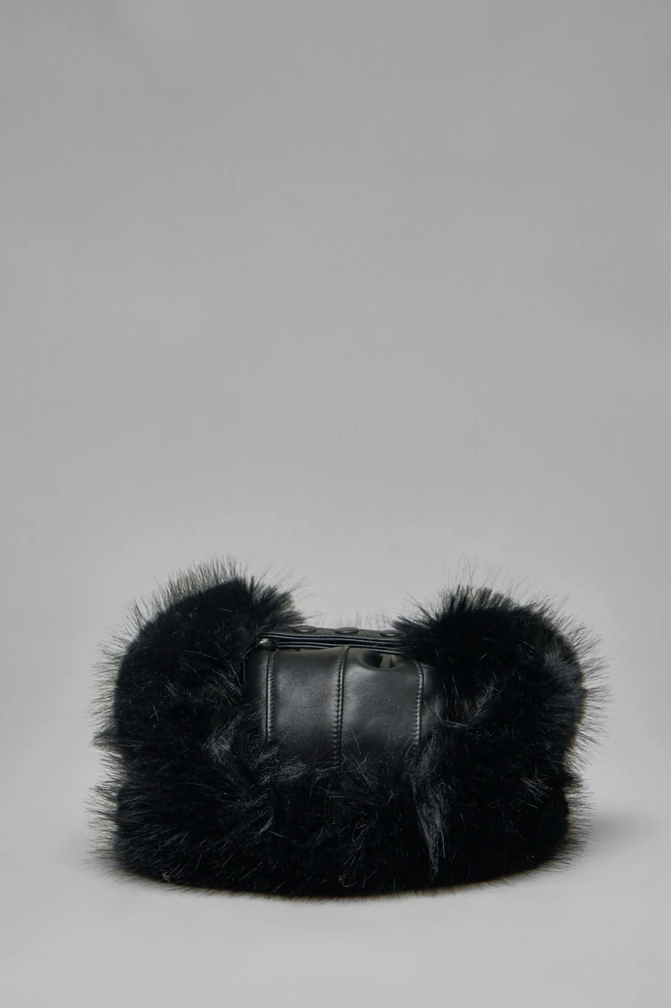 Leather Faux Fur-trimmed Hat - Image 4