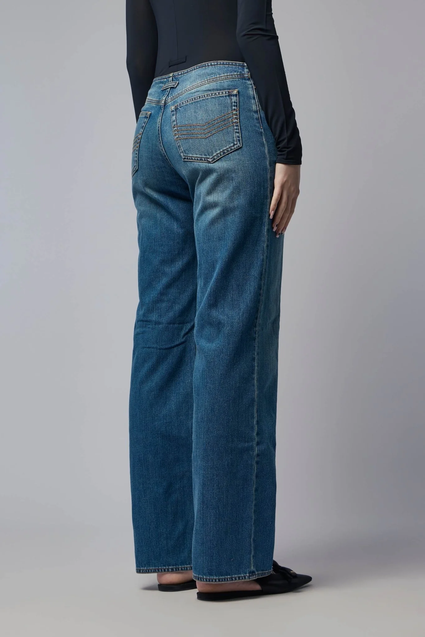 Front Zipped Denim Trouser - Image 3