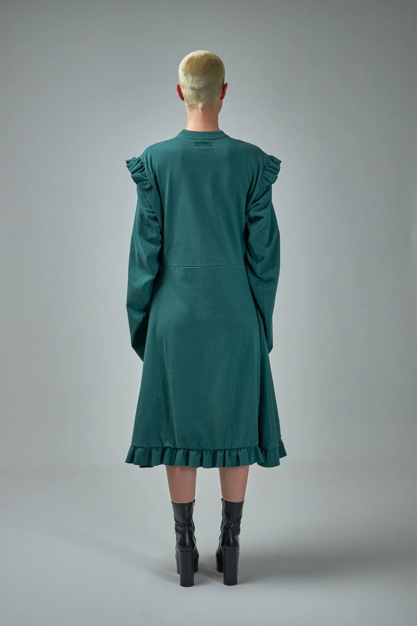 Ruffle Jersey Dress Police - Image 3