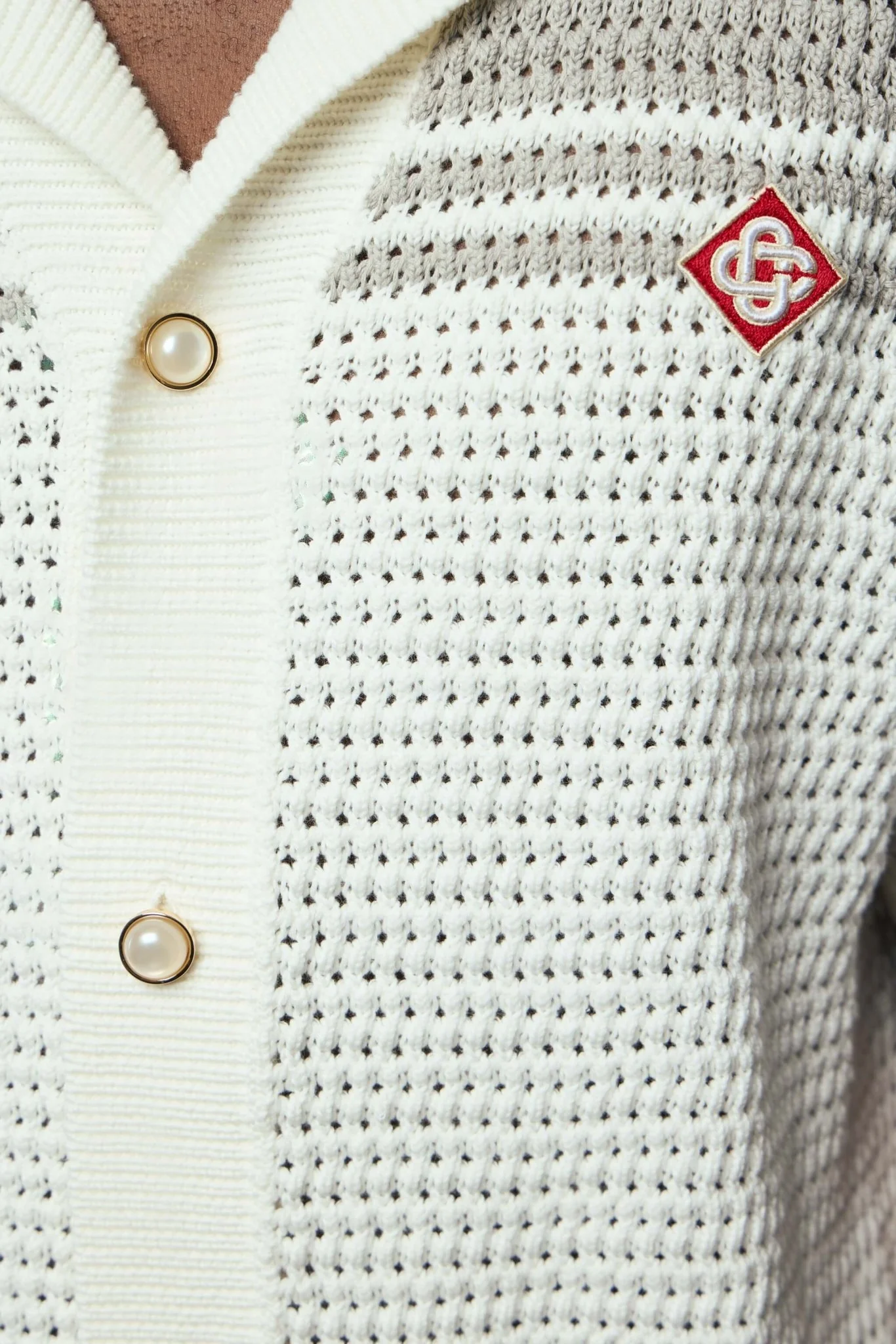 White Stripe Short Sleeve Polo Shirt - Image 4