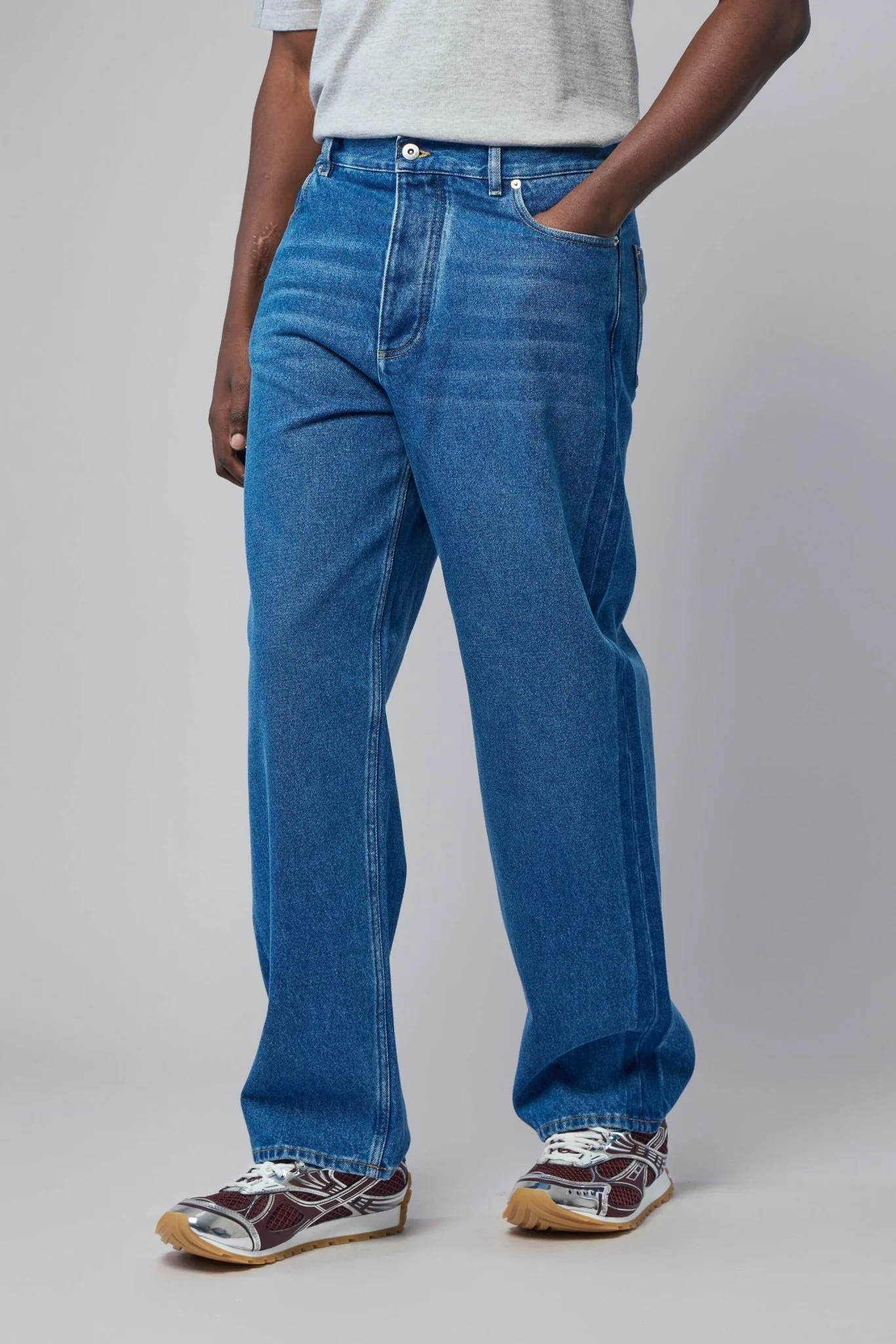 Medium Indigo Wide Leg Jeans - Image 3