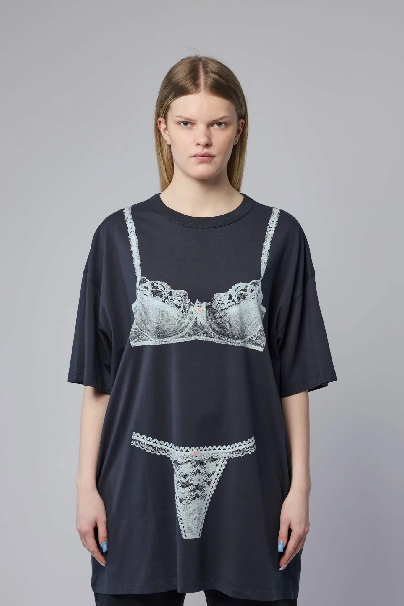 Women Trompe L'oeil Tall Tee Knit - Image 2